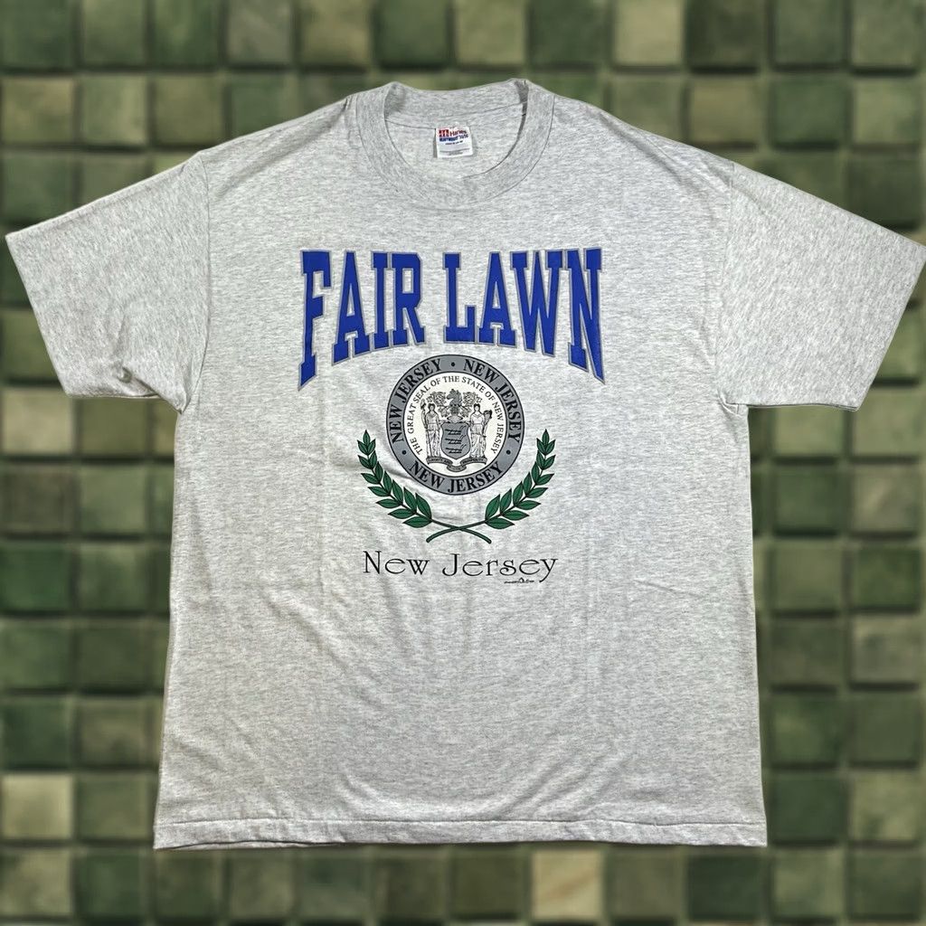 Hanes VINTAGE 1995 Fair Lawn New Jersey Town Tee XL Gray Size US XL / EU 56 / 4 - 1 Thumbnail