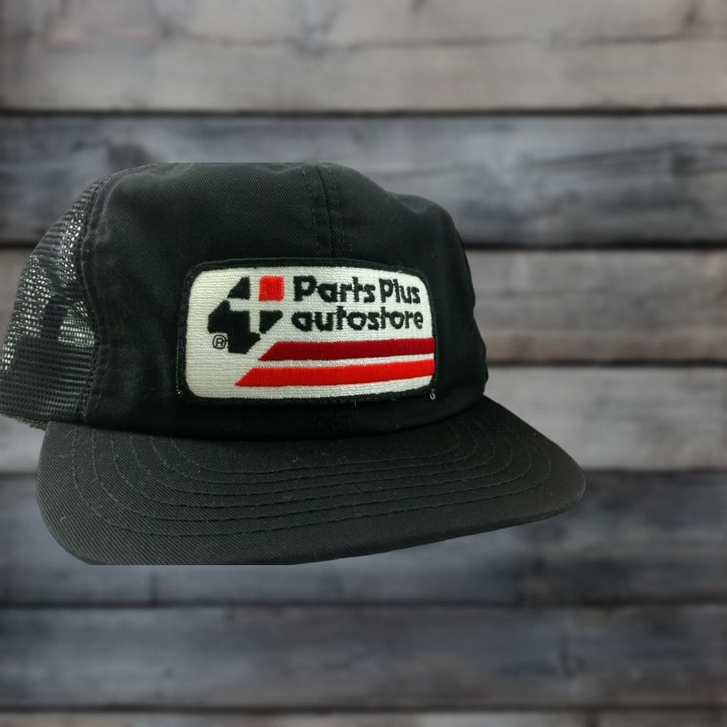 Vintage VINTAGE Parts Plus Autostore Hat Cap Snapback USA Adjustable Black Missing Foam Backing Cap Mens Size ONE SIZE - 1 Thumbnail