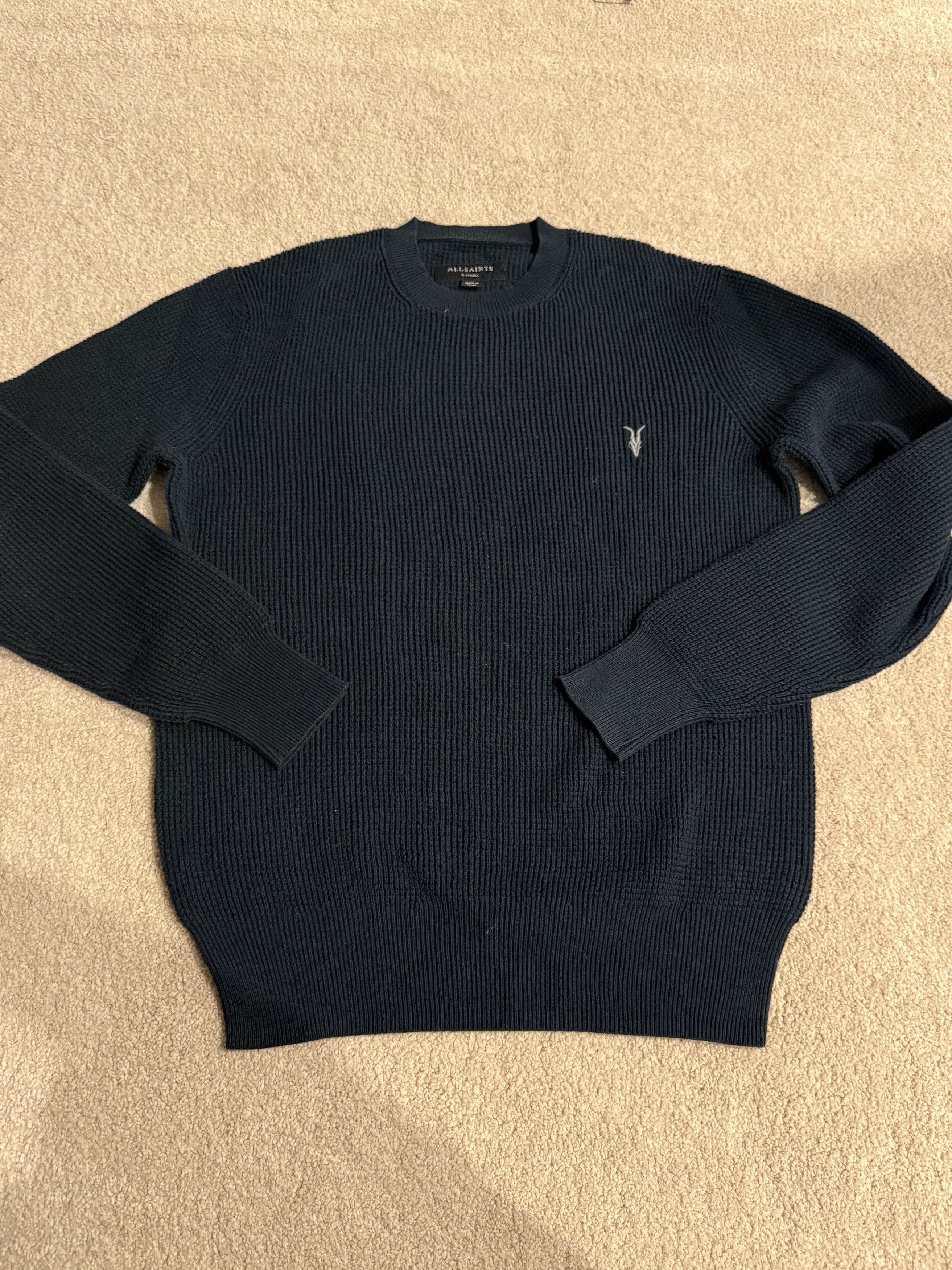 Allsaints New All Saints Navy Blue Men's Sweater XS Size US XS / EU 42 / 0 - 4 Thumbnail