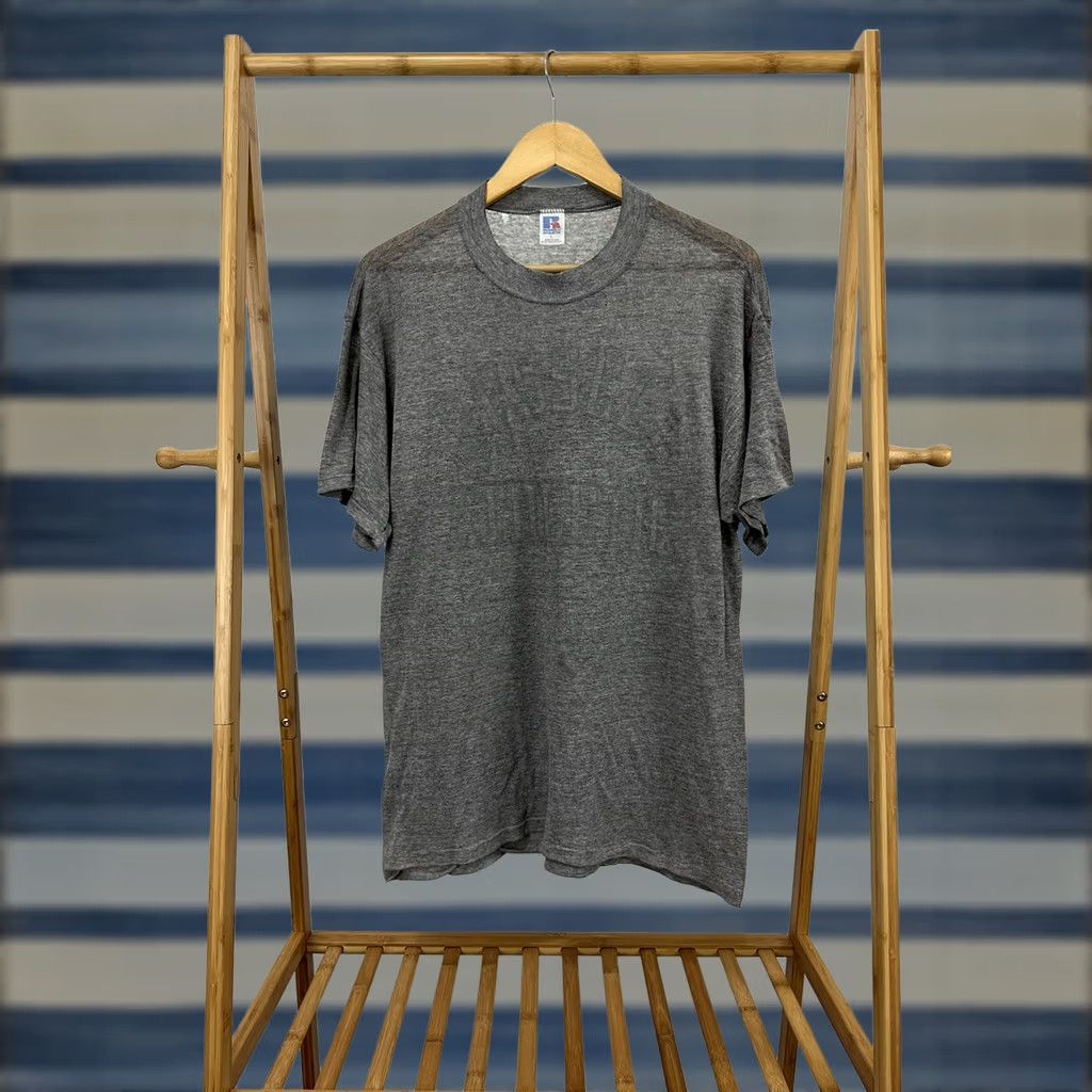 Russell Athletic VTG 80s Russell Athletic T-Shirt WIP 50/50 Gray Size L Mens Short Sleeve Shirt Shirt Grunge Work Vintage 80s Size US L / EU 52-54 / 3 - 1 Thumbnail