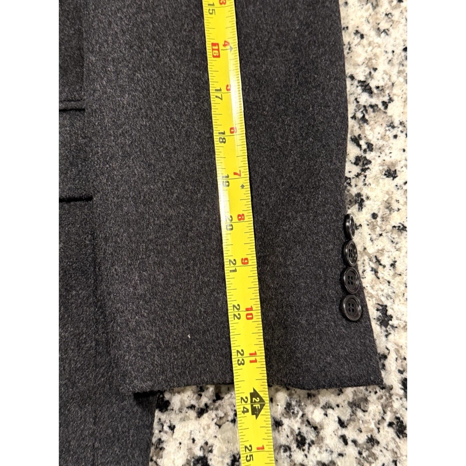 Tommy Hilfiger Tommy Hilfiger Sport Coat Men 42S Charcoal Gray Wool Silk Cashmere Blazer Jacket Size 42R - 4 Thumbnail