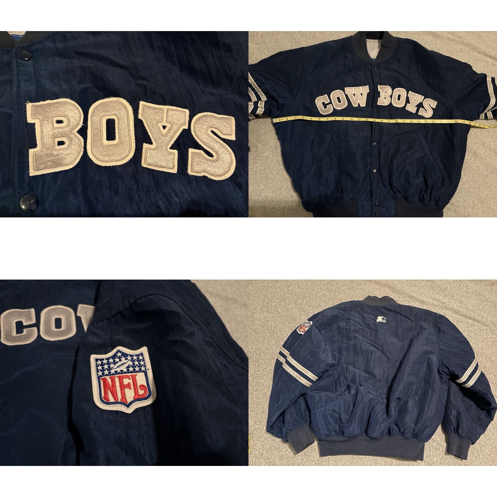 Starter VINTAGE Starter Dallas Cowboys NFL Jacket Large L Regular Men Jacket Blue 90s United States/Nylon Shirt? Size US L / EU 52-54 / 3 - 8 Thumbnail