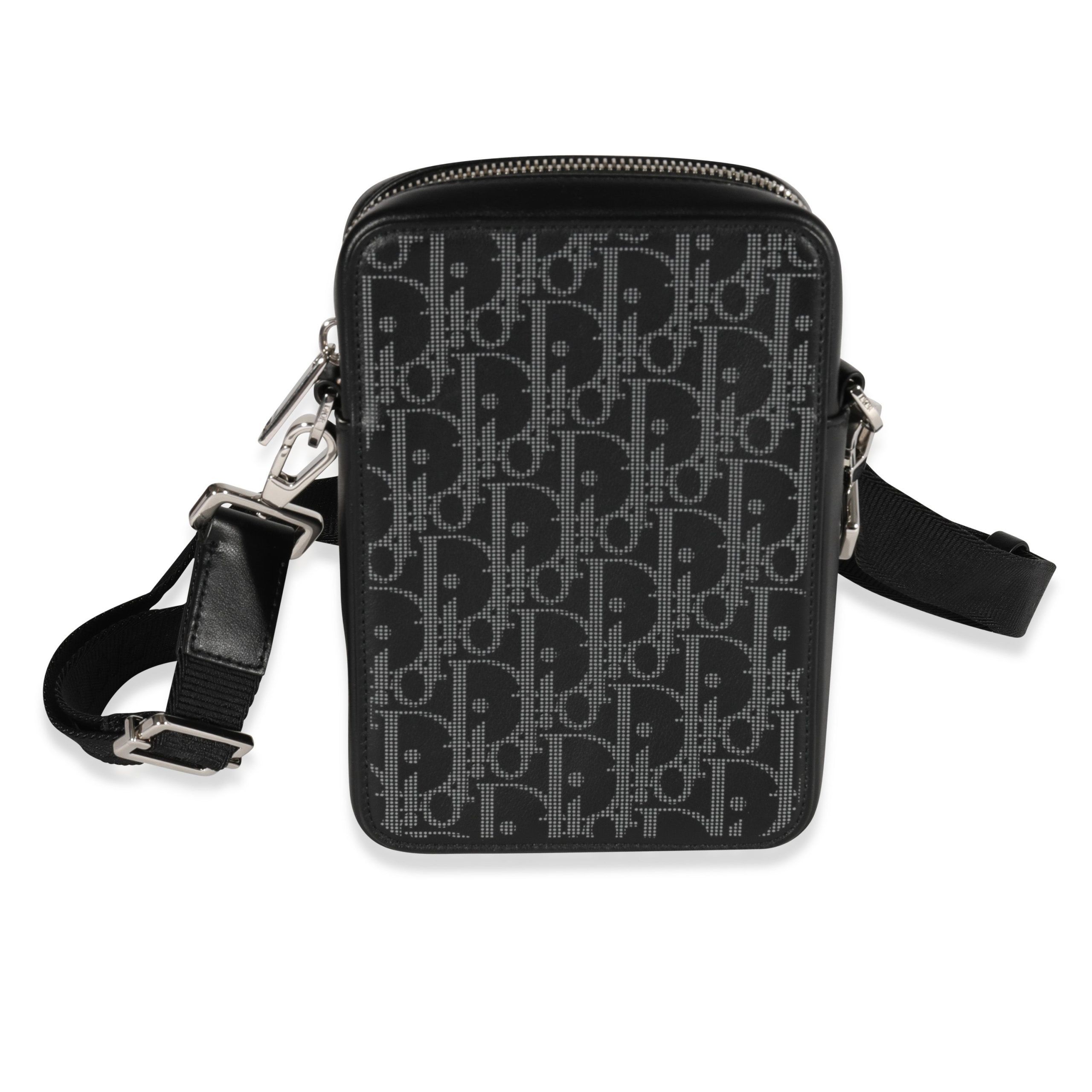 image of Dior Black Oblique Galaxy World Tour Messenger Pouch, Women's