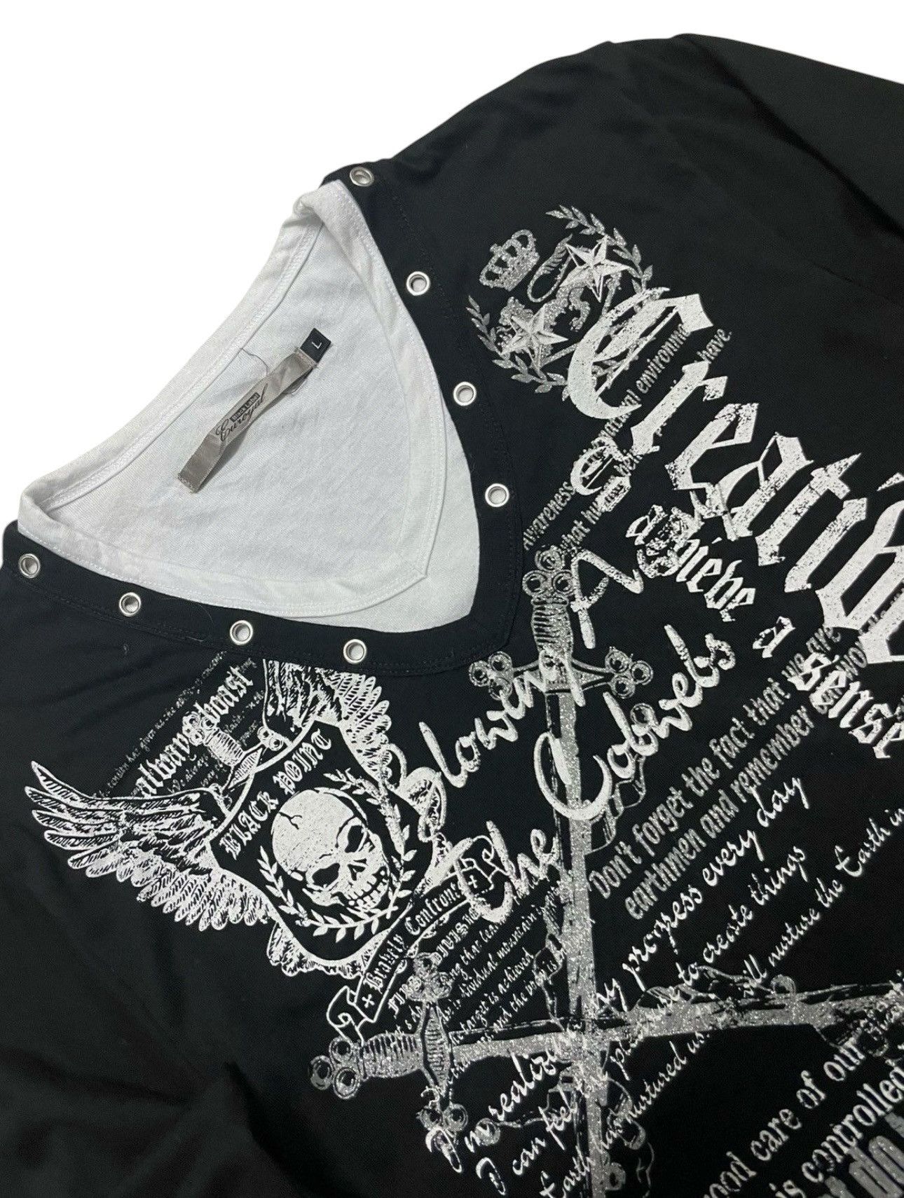 If Six Was Nine 💥 Black Label England Poem Gothic Punk VTshirt Double Layer Size US L / EU 52-54 / 3 - 1 Thumbnail