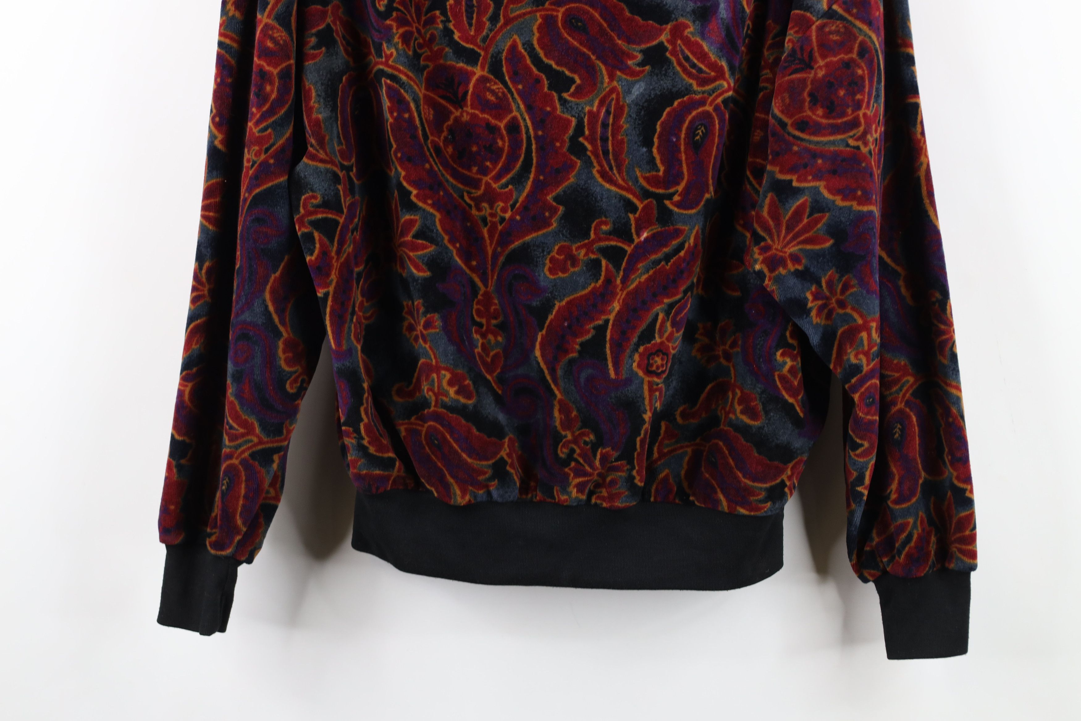 Vintage Vintage 90s Y2K Babydoll Velour Paisley Turtleneck Sweater Size S / US 4 / IT 40 - 3 Thumbnail