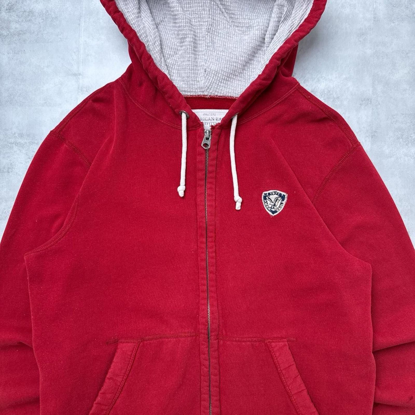 American Eagle Outfitters Y2K American Eagle 00s Red Zip Up Jacket Size US M / EU 48-50 / 2 - 2 Thumbnail