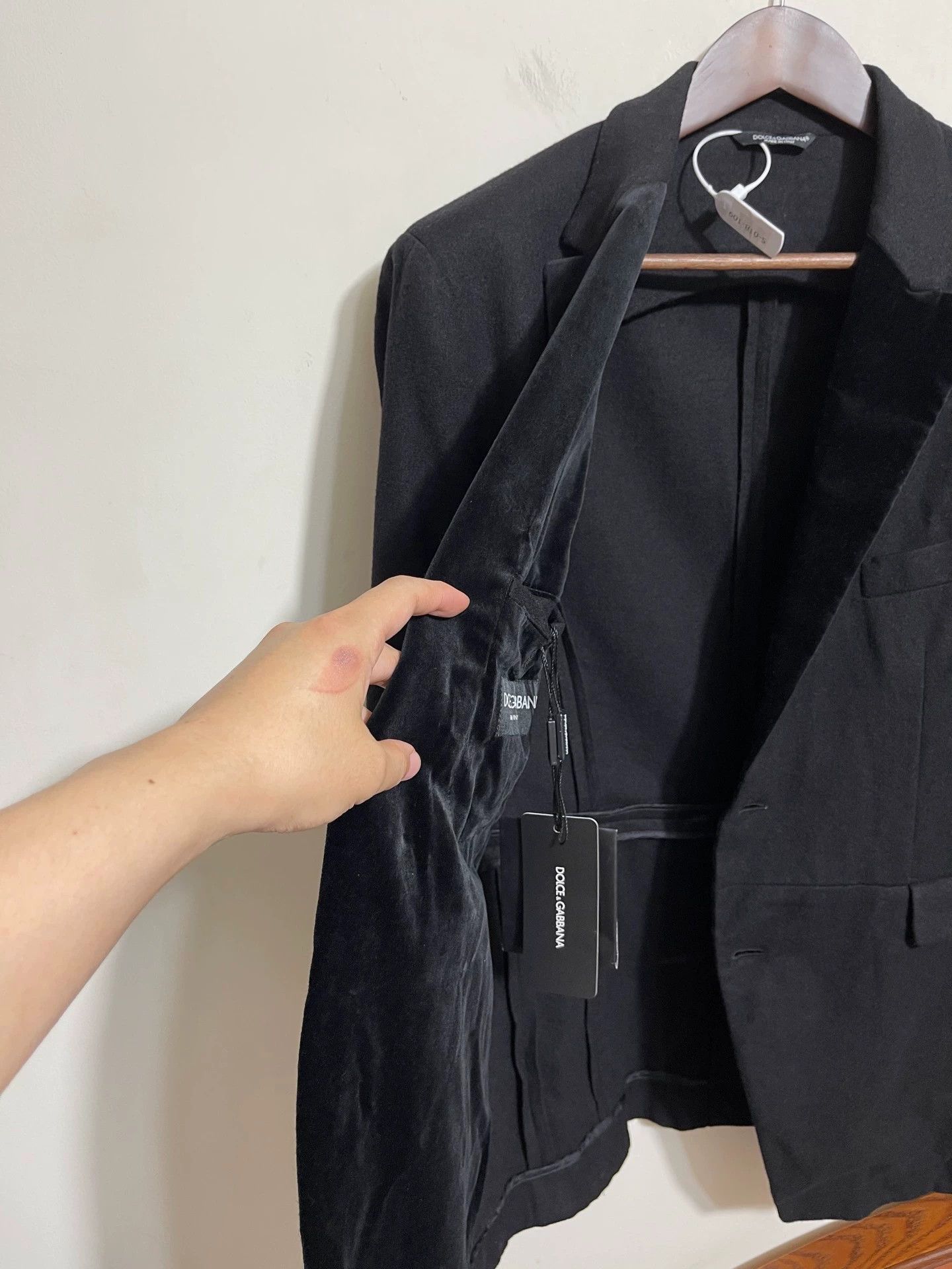 Dolce & Gabbana Dolce & Gabbana Black Slim Fit Wool Blazer 50 Size 50R - 6 Thumbnail