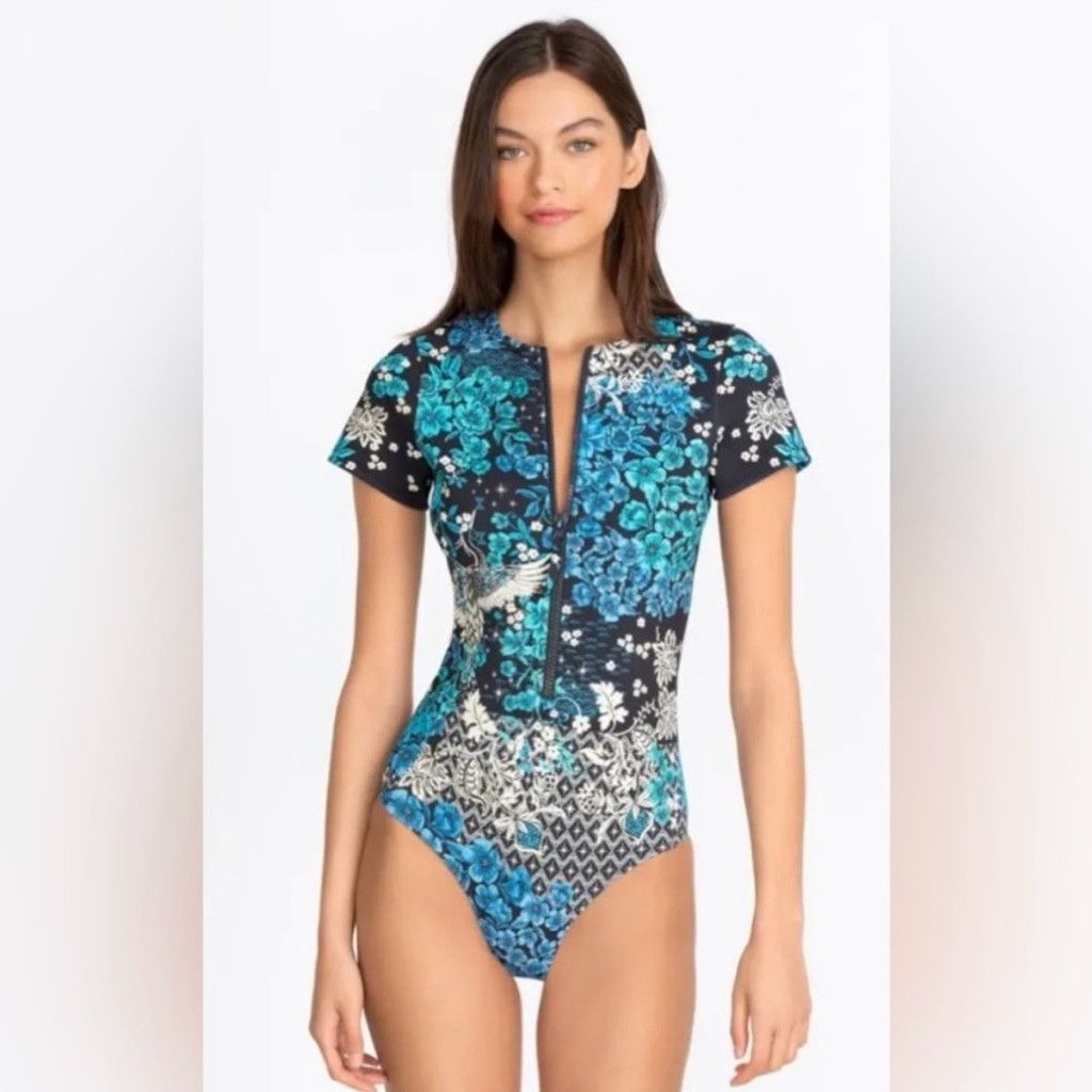 Johnny Was NWT Johnny Was | Blue Fly Neoprene One Piece Swimsuit | S Size ONE SIZE - 5 Thumbnail
