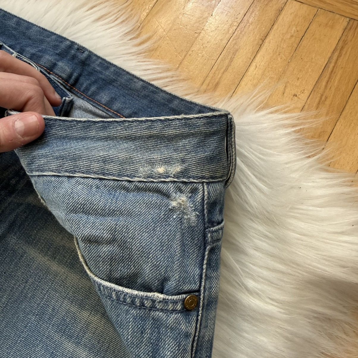 Diesel 📌 Crazy Diesel Flared Bootcut Vintage Y2K Washed Blue Denim Size US 34 / EU 50 - 5 Thumbnail