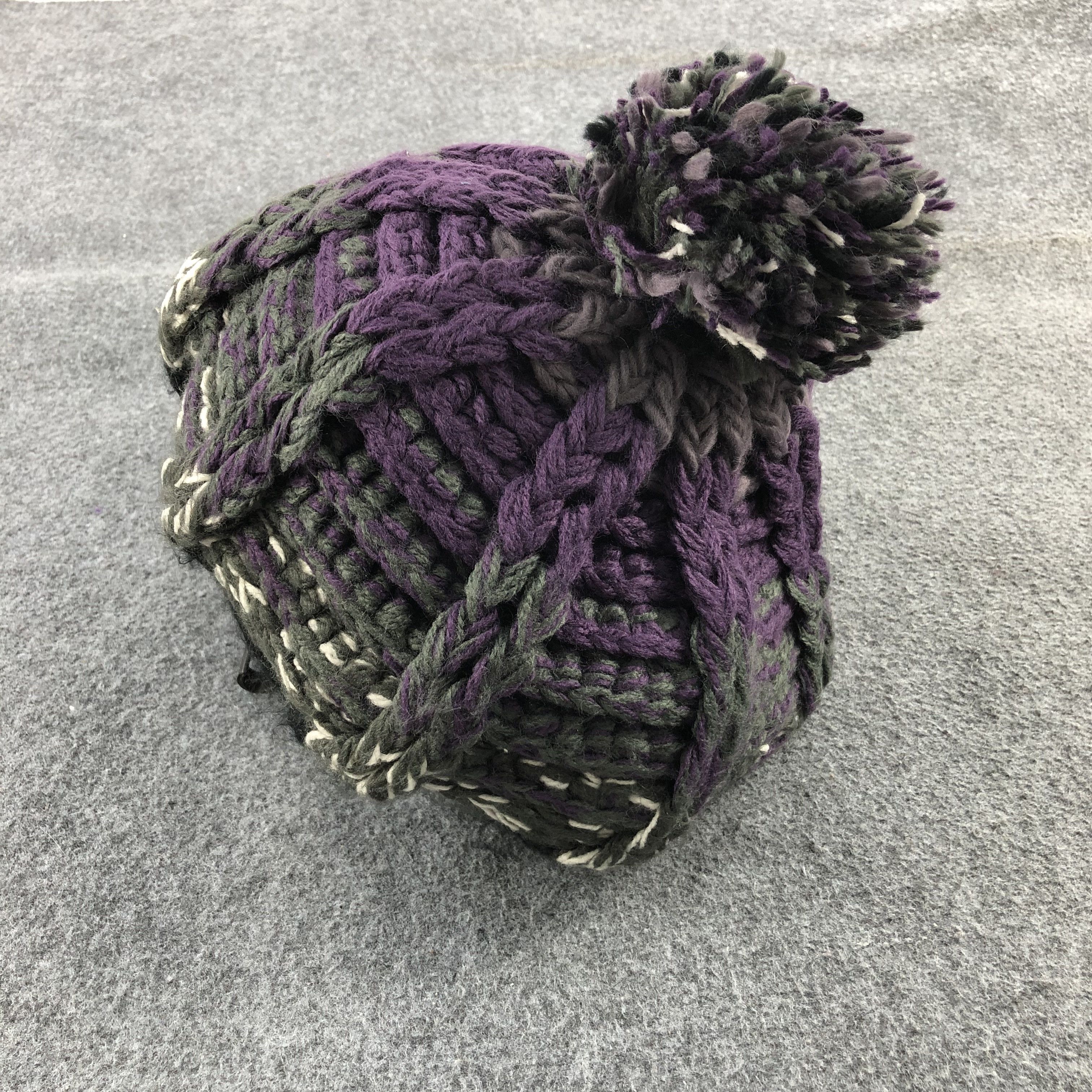 Vintage Zucca Bobble Crochet Knit Beanie Snowcap Snow Hat B100 Size ONE SIZE - 2 Thumbnail