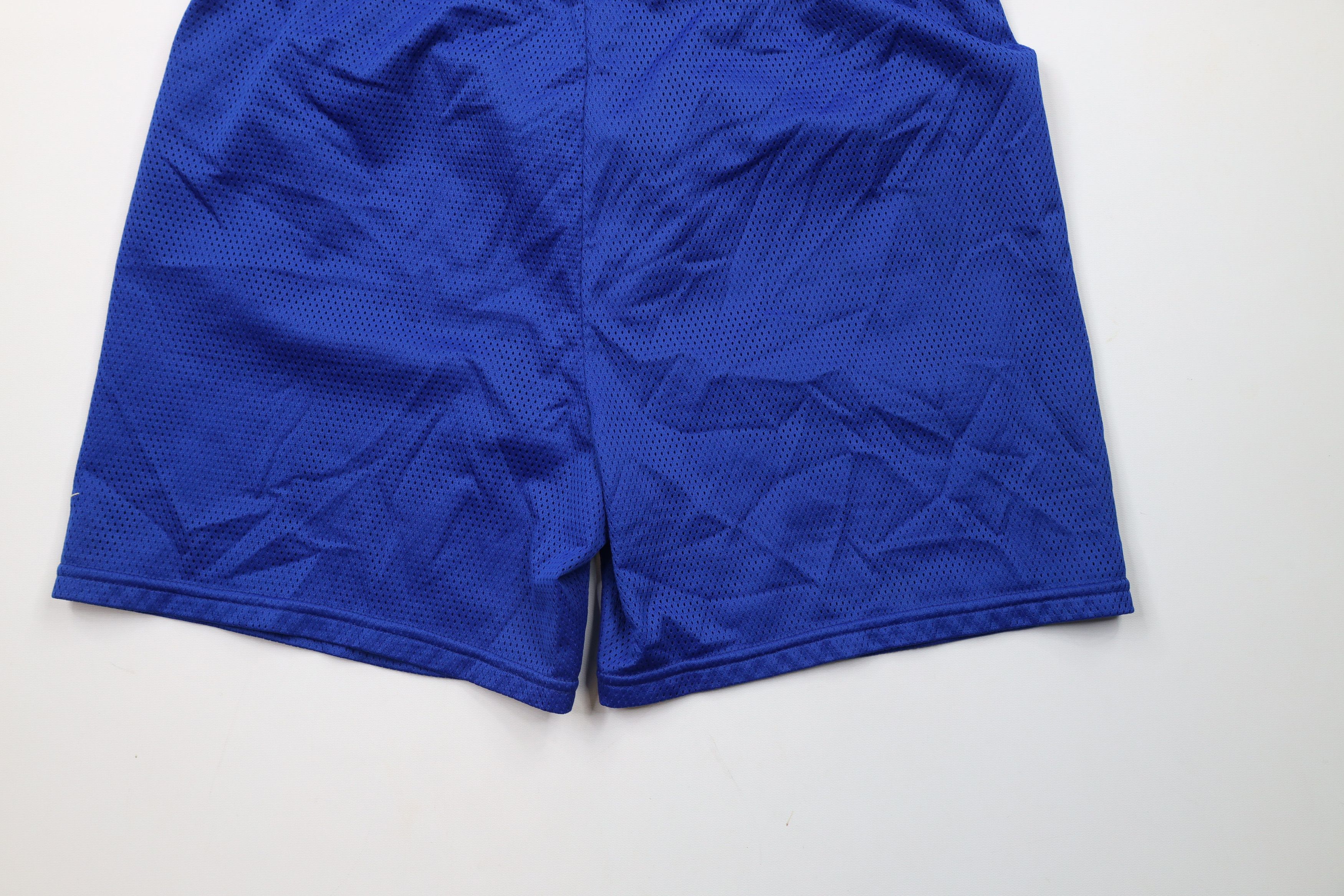 Nike × Vintage Vintage 90s Nike Mini Swoosh Above Knee Mesh Shorts Blue Size US 34 / EU 50 - 12 Thumbnail
