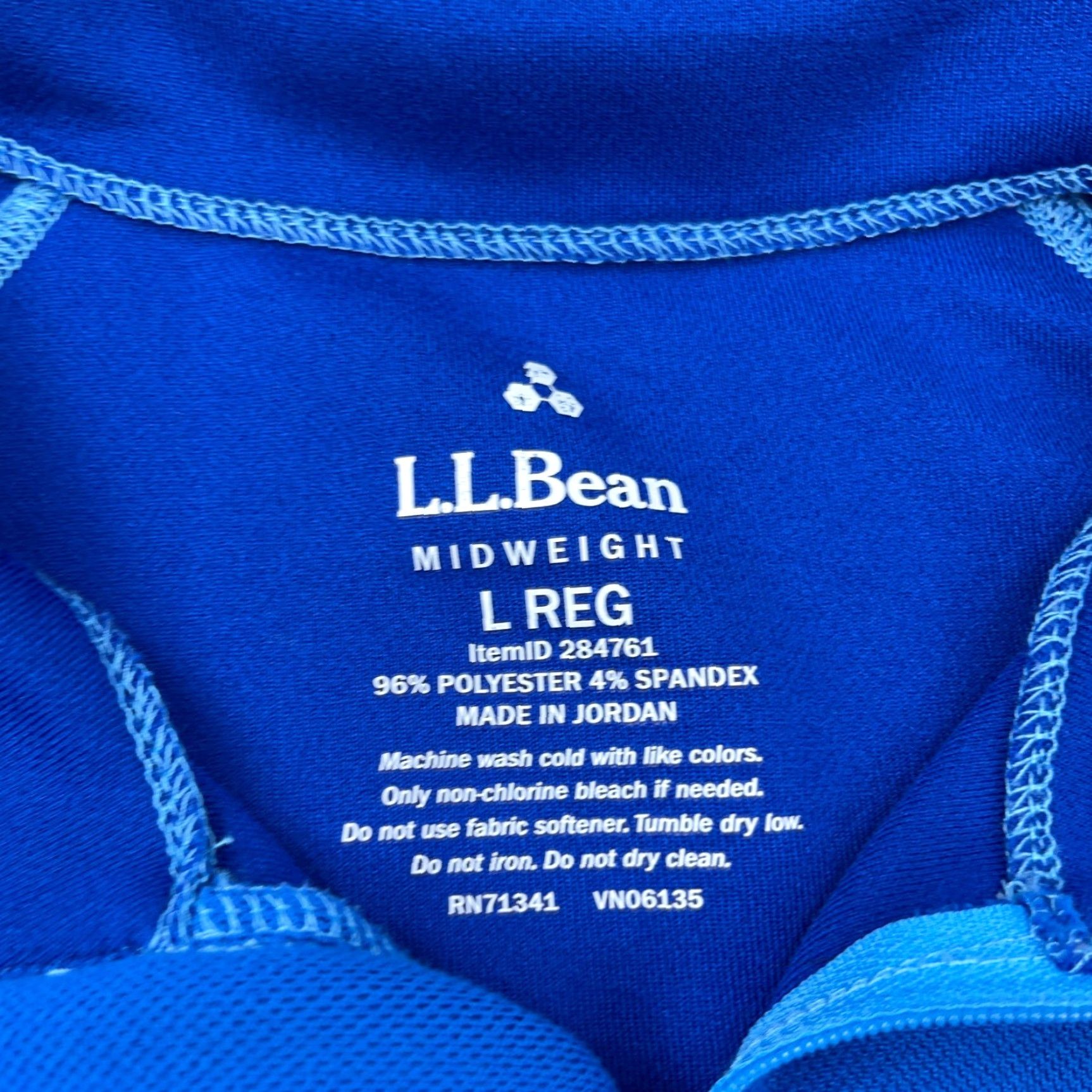 Vintage LL Bean Sweater Men Large Blue Royal Sweatshirt Pull Over Quarter Zip Base Layer Size US L / EU 52-54 / 3 - 4 Thumbnail