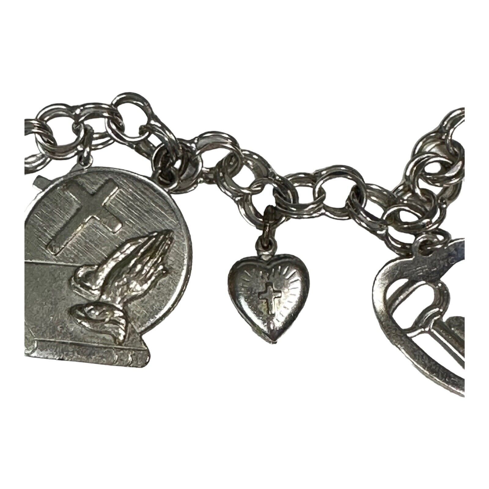 Vintage Vintage Forstner Charm Bracelet With Heart & Cross Charms An Size ONE SIZE - 11 Thumbnail
