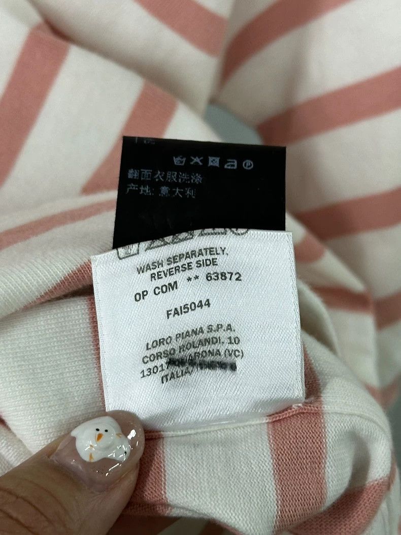 Loro Piana LORO PIANA Pink striped button T-shirt short-sleeved top Size M / US 6-8 / IT 42-44 - 7 Thumbnail