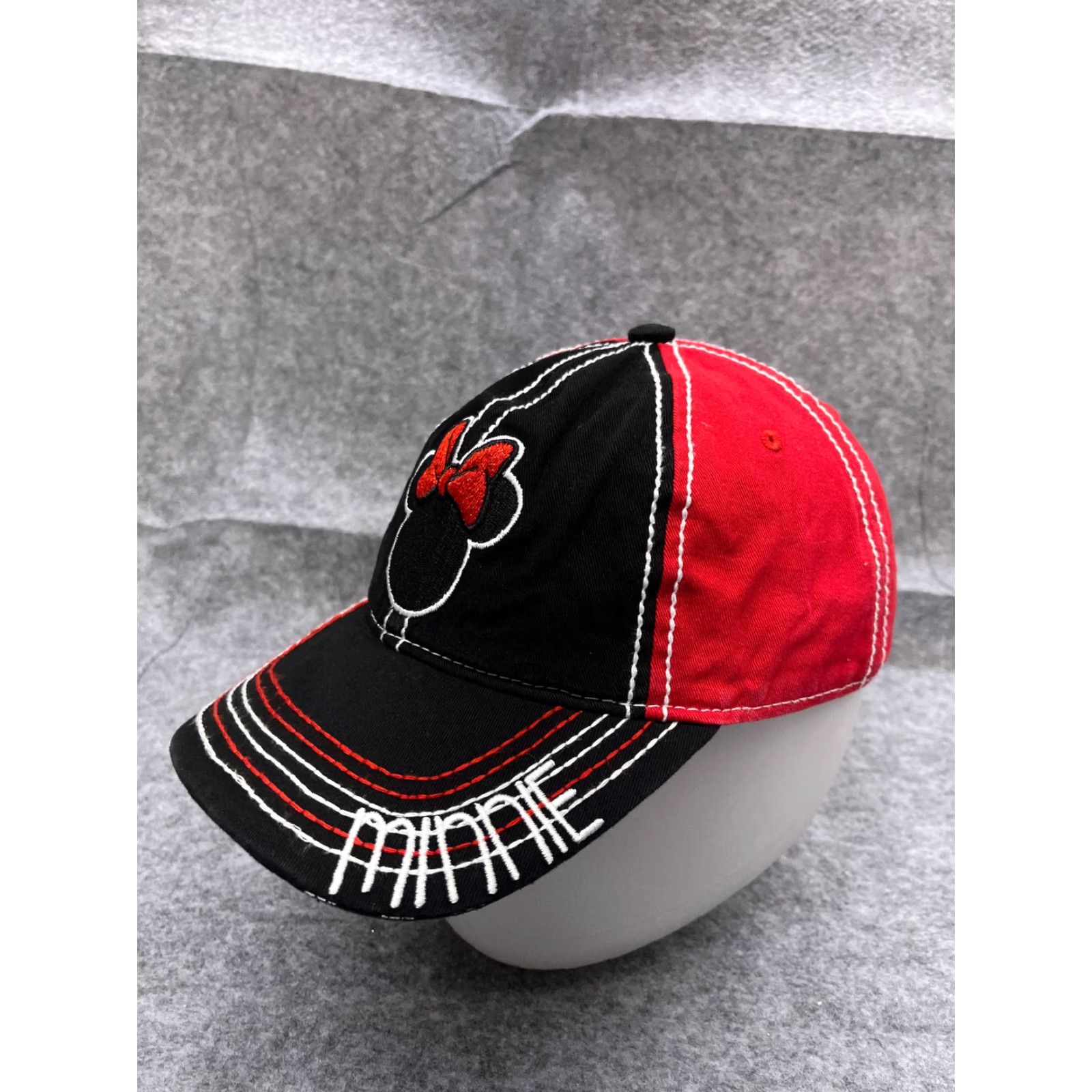Disney Disney Hat Cap Minnie Mouse Adult One Size Black Red Cotton Strap Back Cap Hair Accessories Size ONE SIZE - 4 Thumbnail