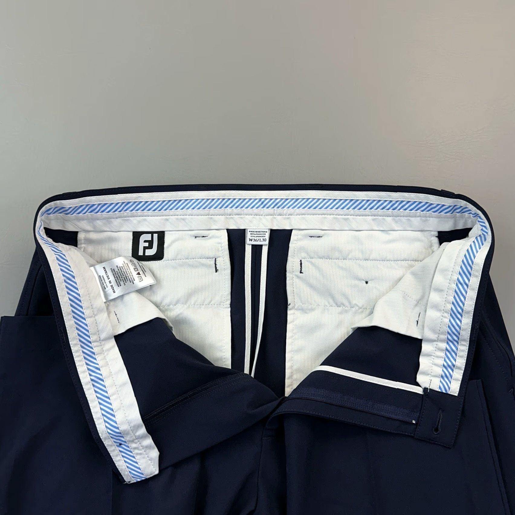 Footjoy Footjoy Pants Mens 36x25 Navy Performance Knit Chino Flat Front Stretch Golf Size US 36 / EU 52 - 6 Thumbnail