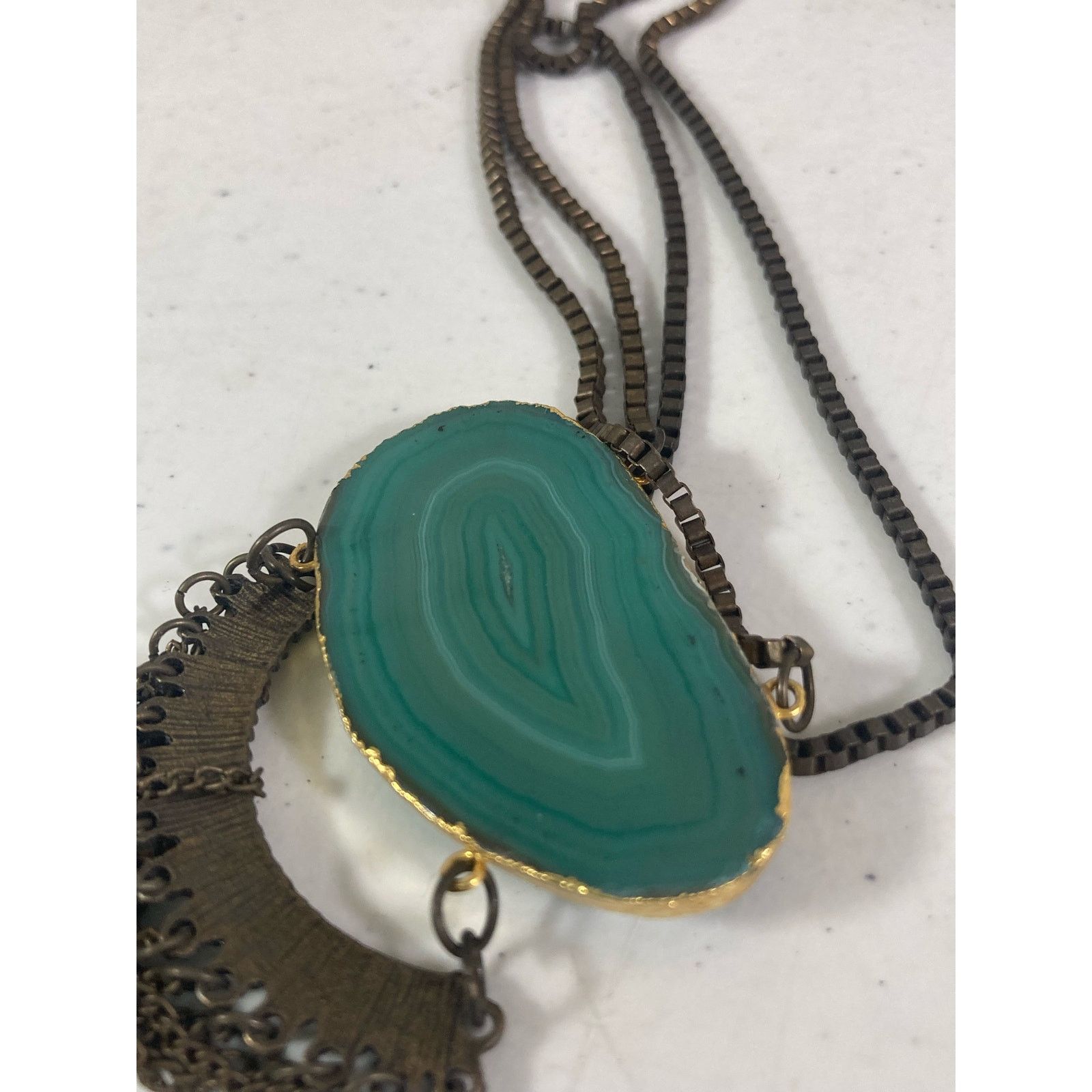 Other Agate 2 Pendant Necklaces Natural Healing Stones Jewelry Lot Size ONE SIZE - 3 Thumbnail