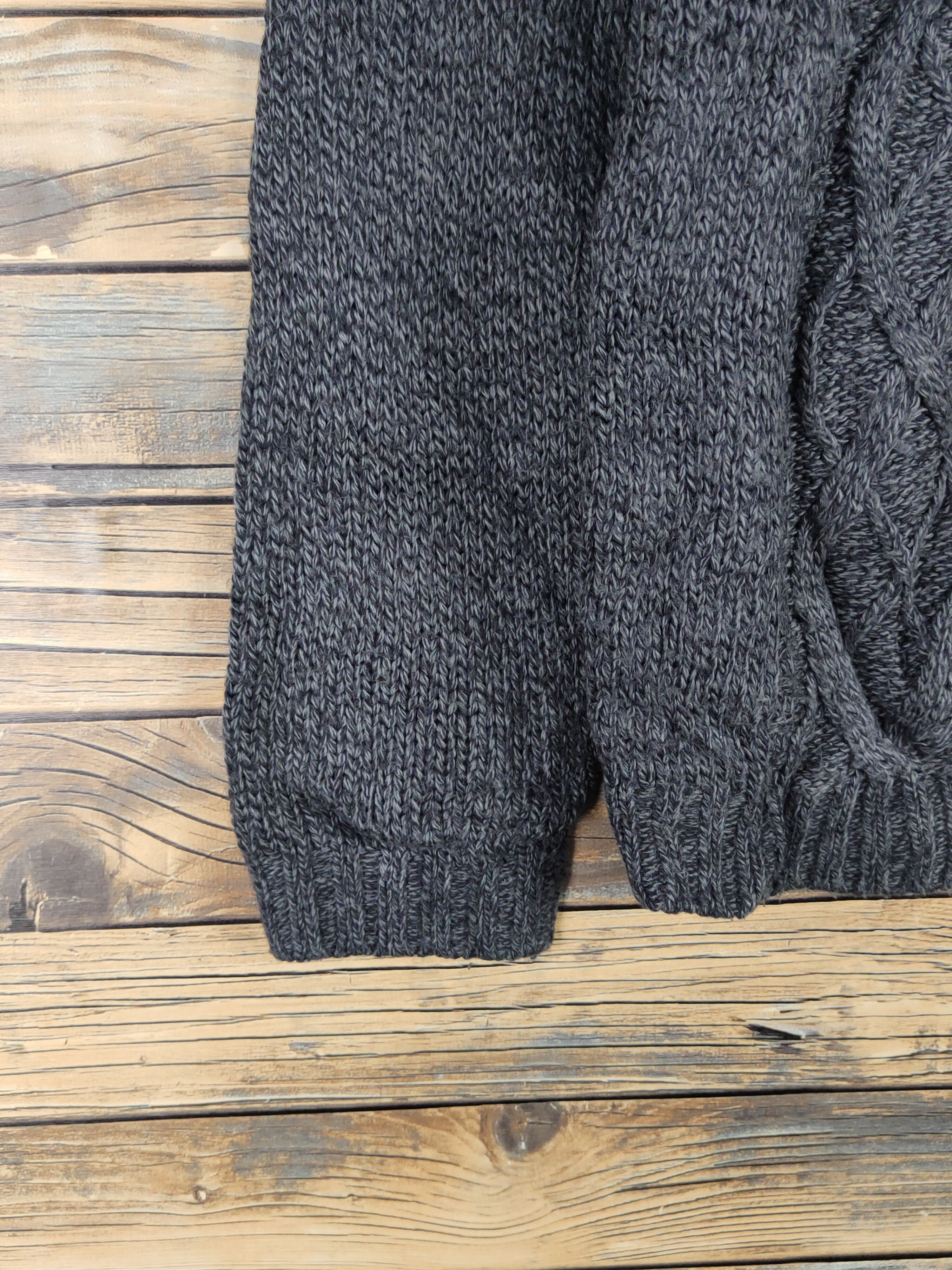 Aran Isles Knitwear × Japanese Brand × Vintage Topvalu Dark Gray cable Knitwear Sweaters #W1350 Size US M / EU 48-50 / 2 - 4 Thumbnail