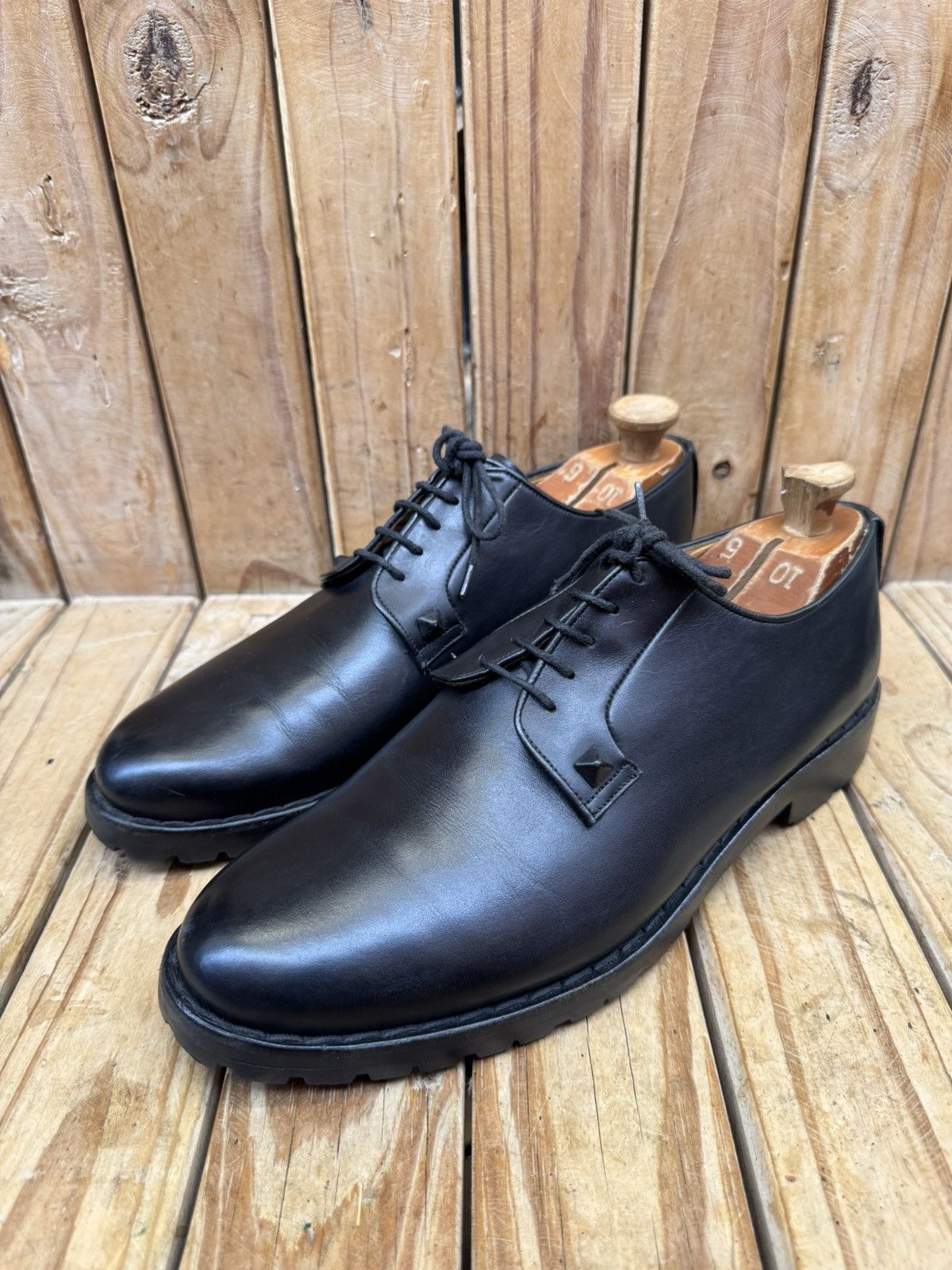 Valentino valentino garavani black leather derby dress Shoes EUR 43 Size US 10 / EU 43 - 1 Thumbnail