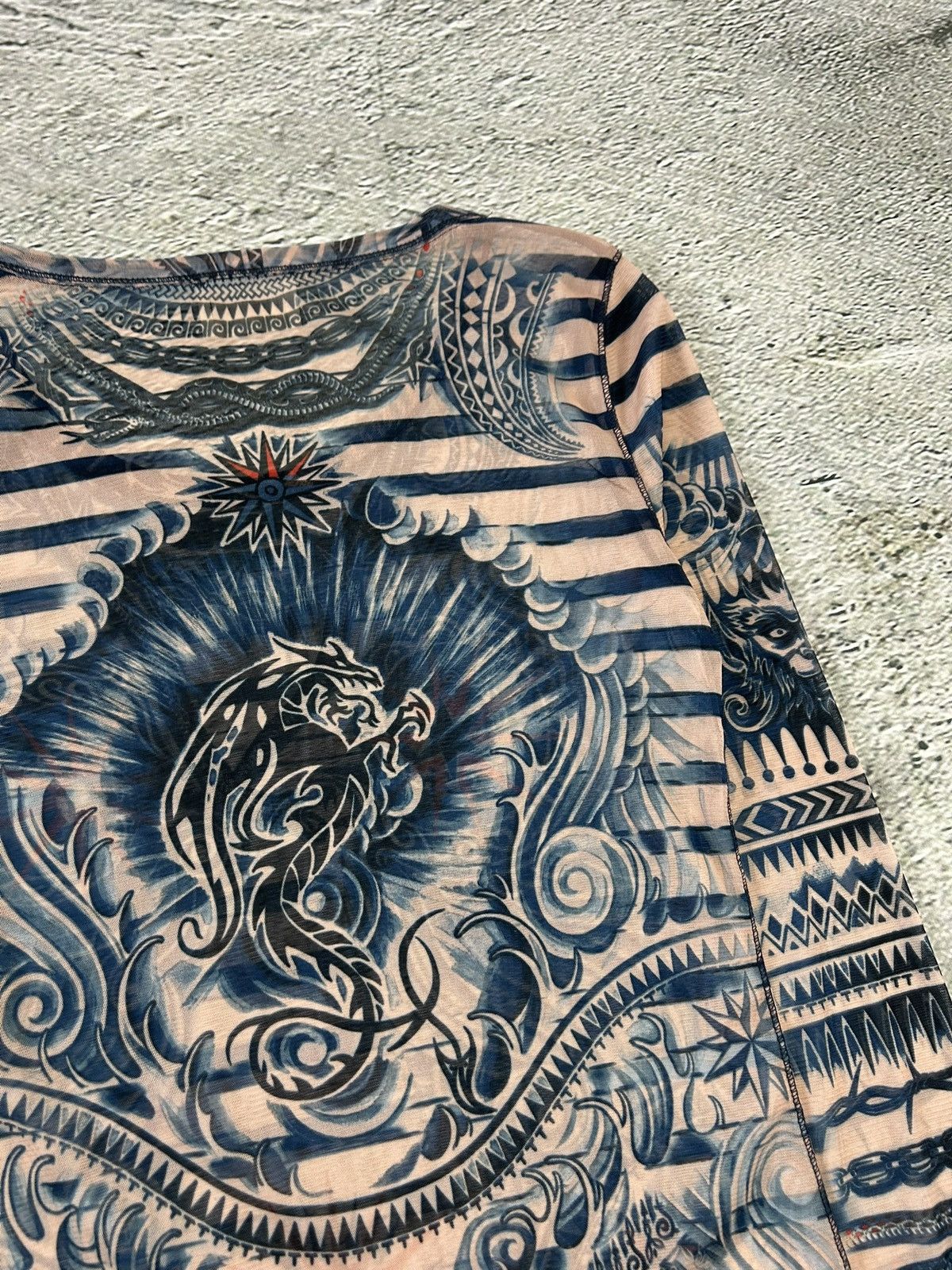 Jean Paul Gaultier Jean Paul Gaultier Lindex Tattoo Mesh Top longsleeve blouse Size M / US 6-8 / IT 42-44 - 10 Thumbnail
