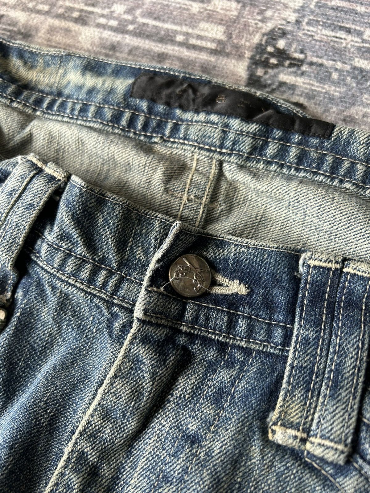 If Six Was Nine Roar Double Guns Distressed Jeans Size US 31 - 16 Thumbnail