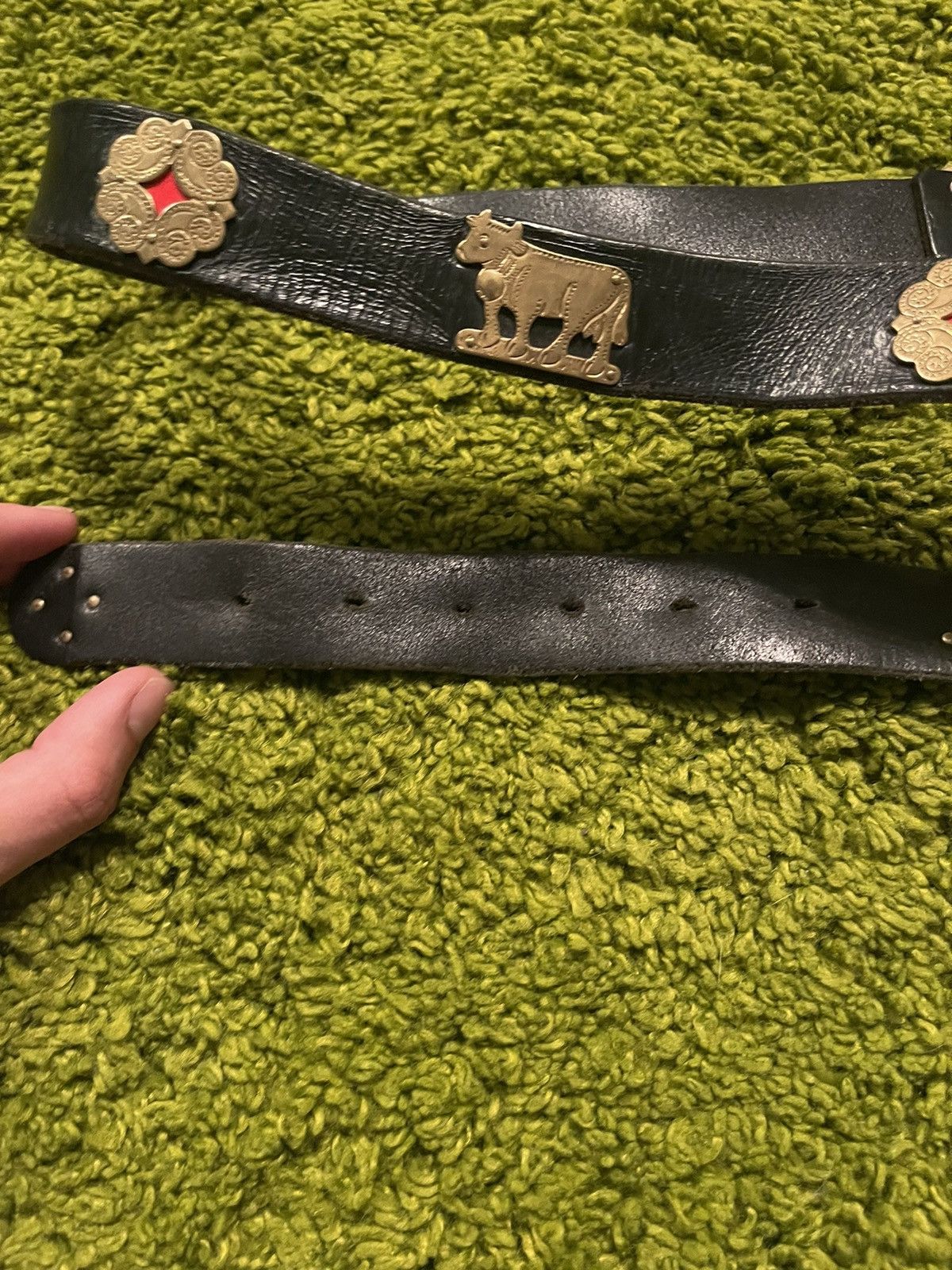 Cowboy Equipment × Etro × Vintage Etro 90s vintage iconic cows logo leather belt Size ONE SIZE - 2 Thumbnail
