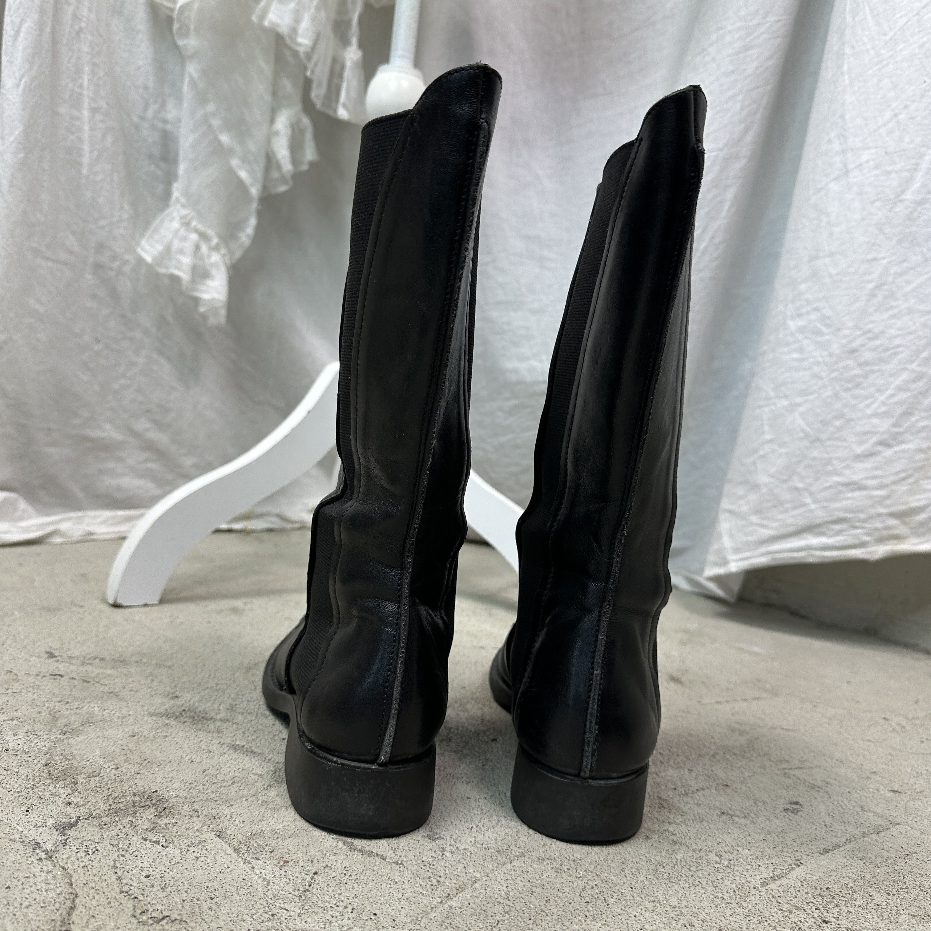 Vintage Vintage Avant Garde Leather Biker Pointy Boots Y2K Size US 8 / IT 38 - 2 Thumbnail