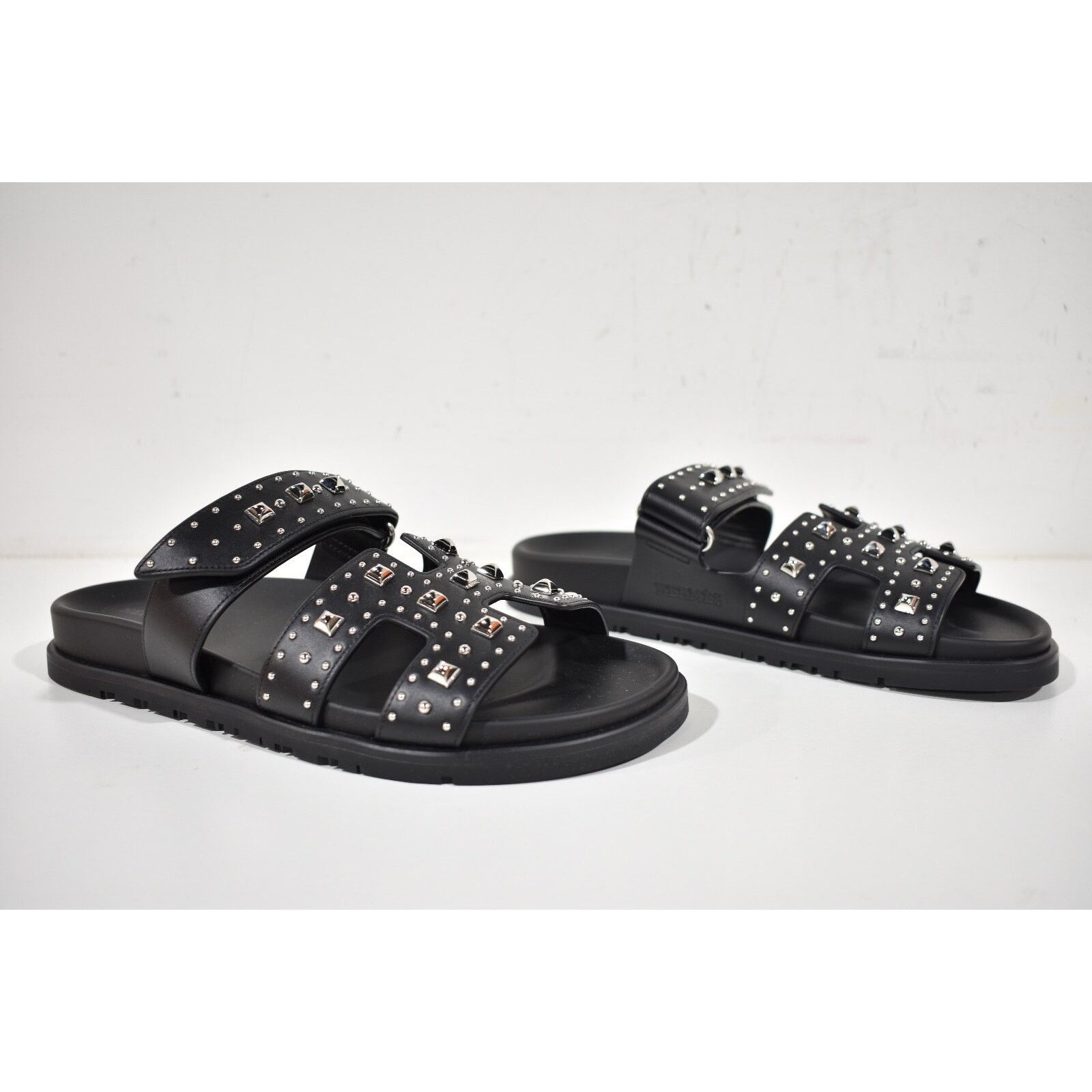 Hermes Hermes Chypre Sandal Black Studded Stud Punk Rock H Size US 7 / IT 37 - 5 Thumbnail