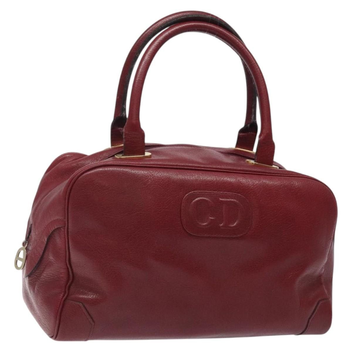 Dior DIOR Hand Bag Leather Red Gold Size ONE SIZE - 1 Thumbnail