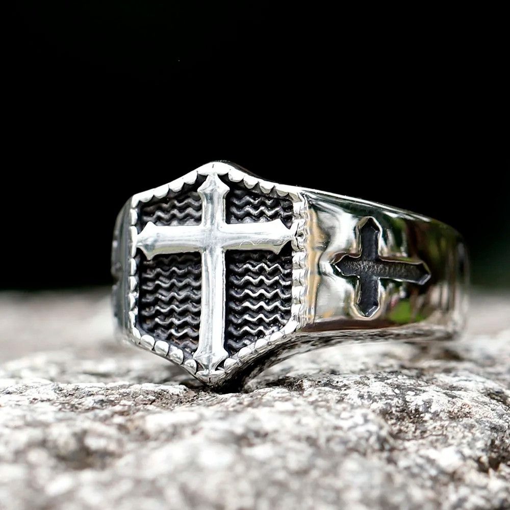 Jewelry Cross Ring Streetwear Jewelry Fashion Gift Size ONE SIZE - 2 Thumbnail