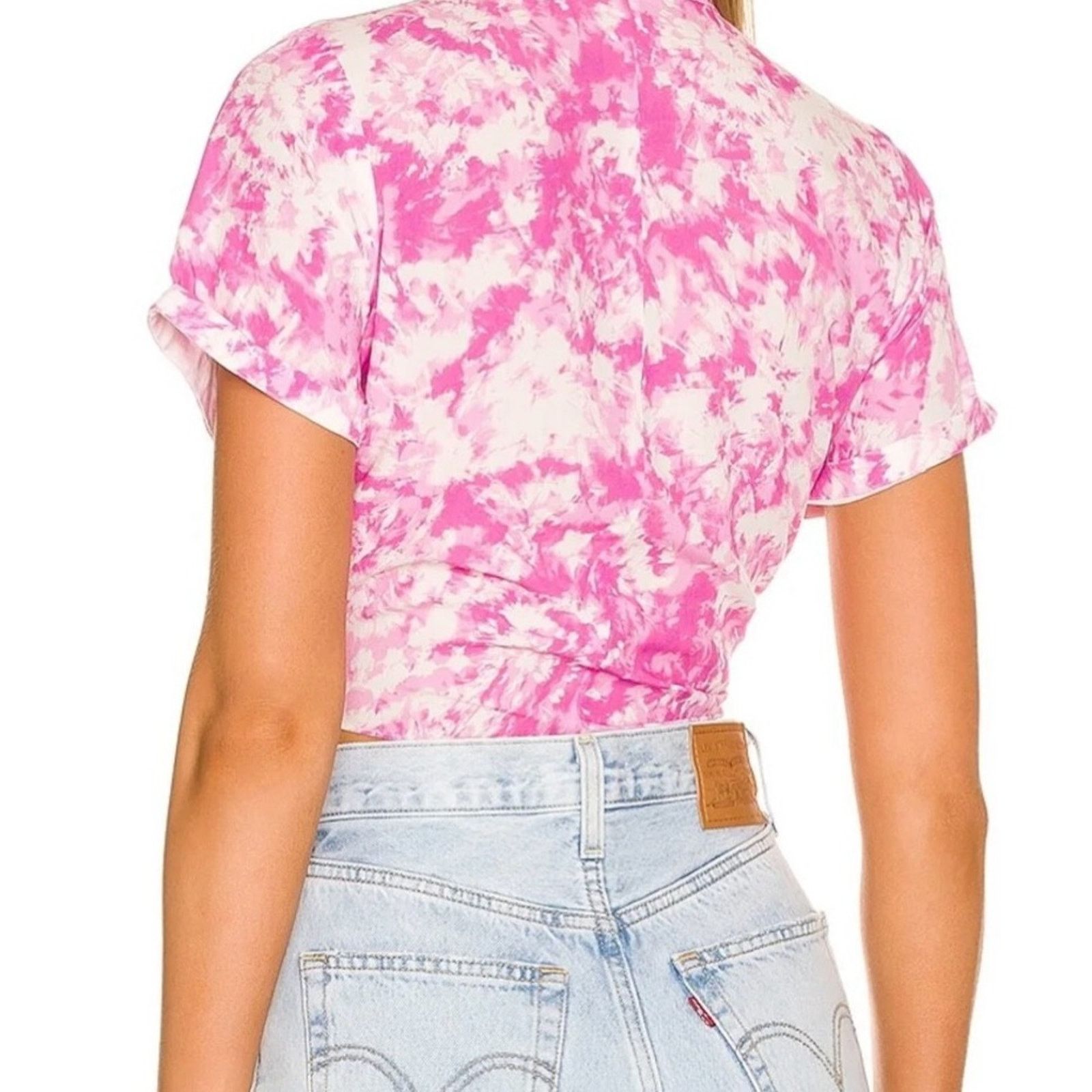 For Love & Lemons NWT For Love & Lemons $217 PinkWhite Sleeve Crop Top size M Size M / US 6-8 / IT 42-44 - 3 Thumbnail