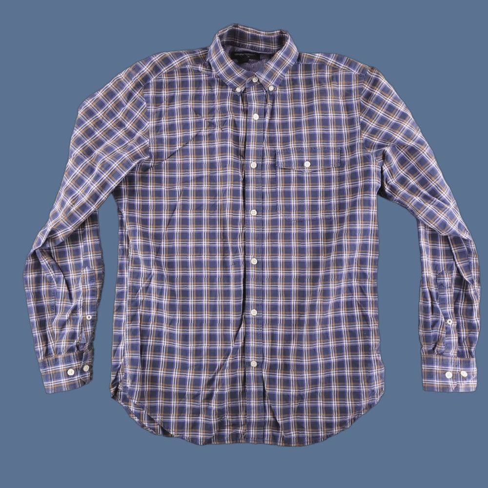 Banana Republic Banana Republic Shirt Mens Medium Check Blue Long Sleeve Button-Up Shirt Mens Medium Blue Check Cotton Shirt Size US M / EU 48-50 / 2 - 1 Thumbnail