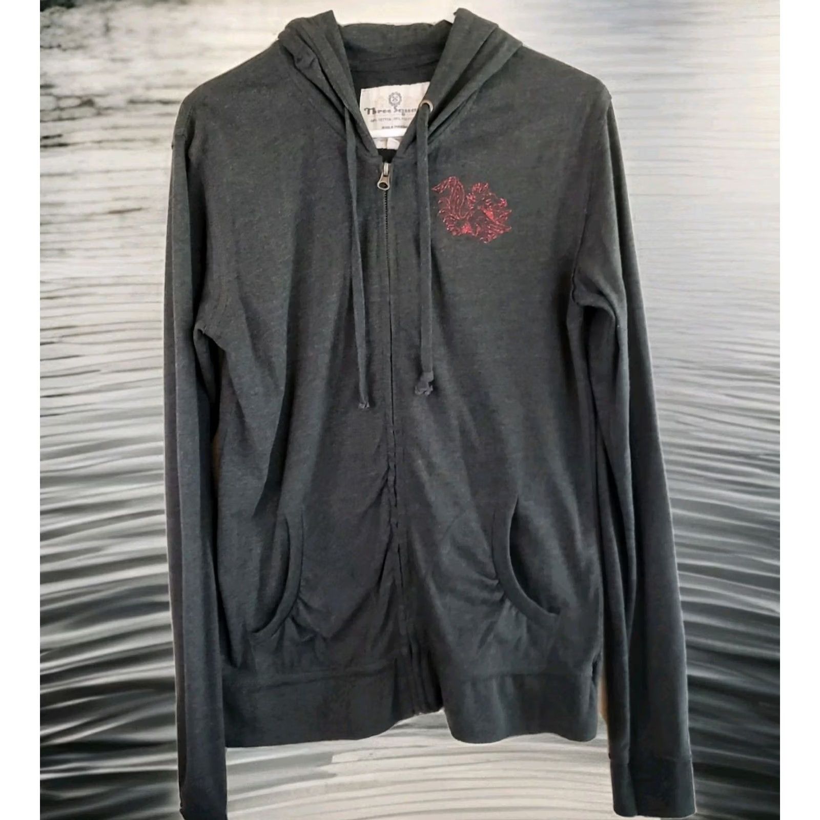 Vintage VINTAGE USC Gamecocks Women XL Charcoal Gray Full Zip Hoodie Lightweight Sweater Size XL / US 12-14 / IT 48-50 - 2 Thumbnail