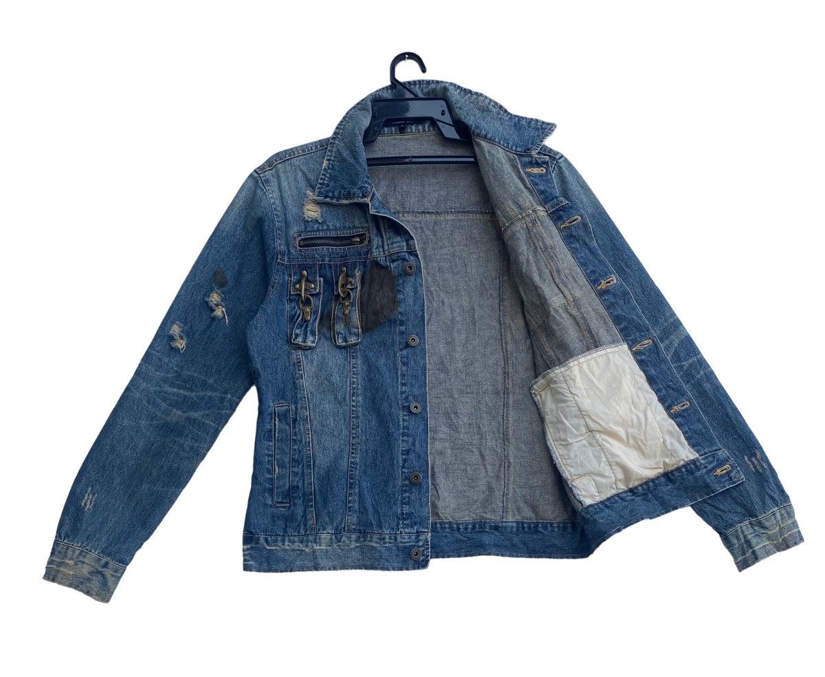 In The Attic × Japanese Brand In The Attic cyberpunk denim trucker distressed design Size L / US 10 / IT 46 - 5 Thumbnail