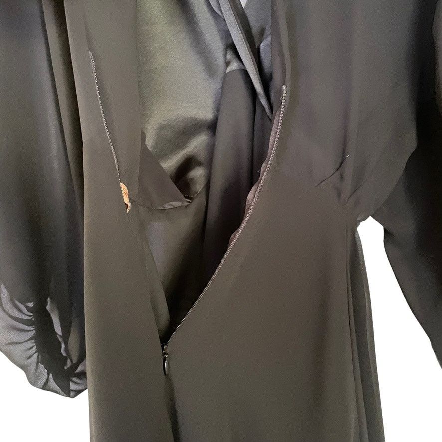 Mara Hoffman Mara Hoffman Black Chiffon Balloon Sleeve Mini Dress Size S / US 4 / IT 40 - 5 Thumbnail