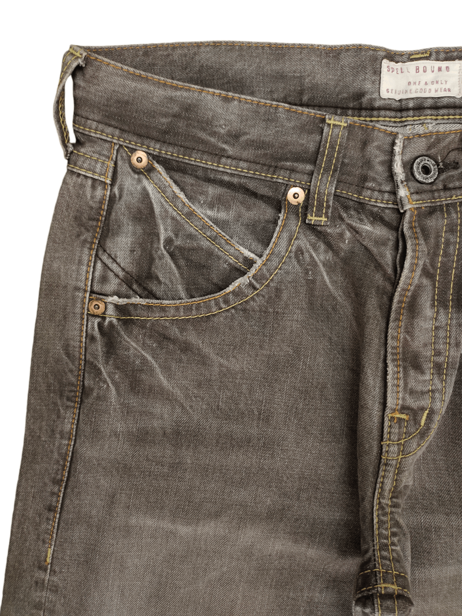 Spellbound Vintage 90s Spellbound Clawmark Distress Faded Denim Jeans Size US 34 / EU 50 - 3 Thumbnail