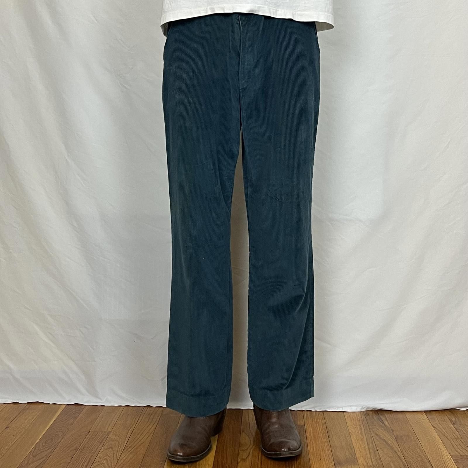 Vintage VTG 70S ESQUIRE TEAL CORDUROY STRAIGHT CASUAL PANTS 36X32 Size US 36 / EU 52 - 4 Thumbnail