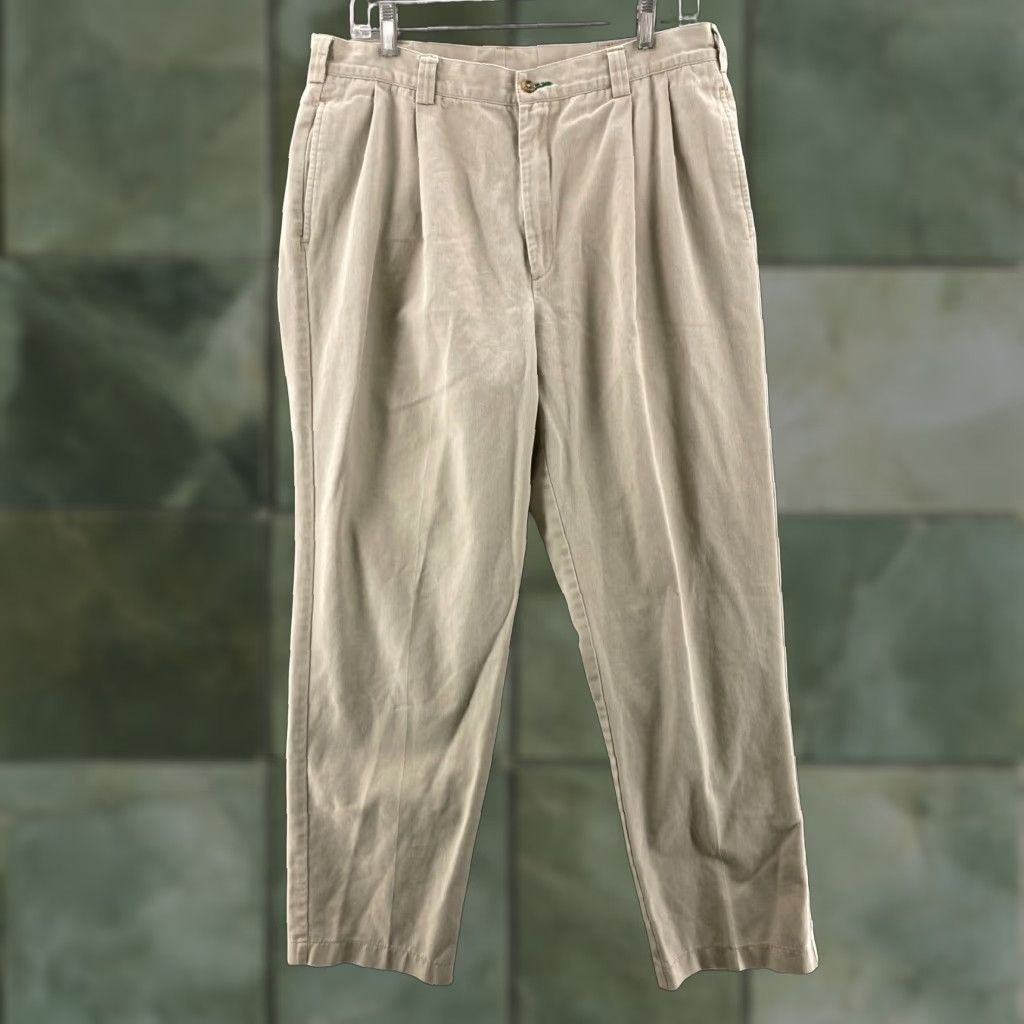 Tommy Hilfiger VINTAGE Tommy Hilfiger Pants 90s USA Casual Khakis Mens 36x32 Beige Flat Front Regular Size US 36 / EU 52 - 1 Thumbnail