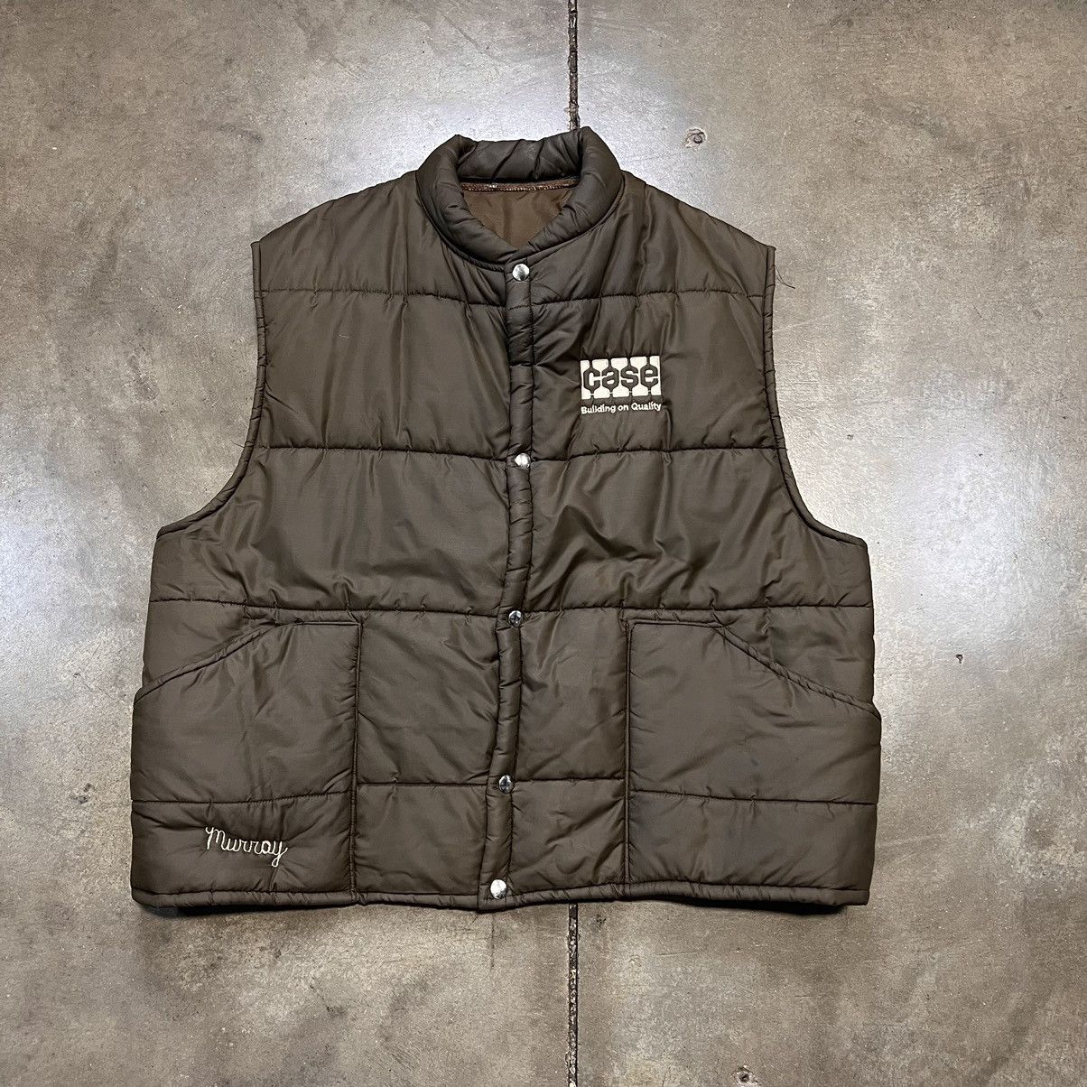 Vintage Vintage 80s Puffer Vest Brown Quilted Boxy Case Western Boxy Size US XL / EU 56 / 4 - 1 Thumbnail