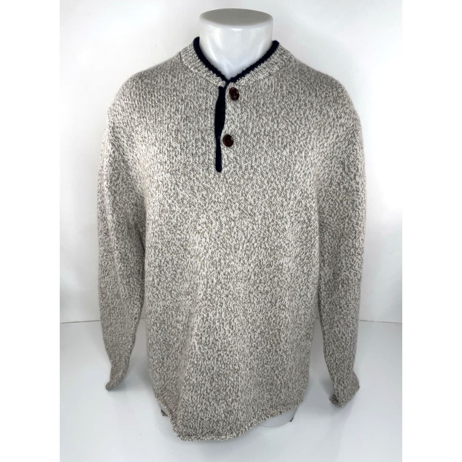 Orvis ORVIS Wool Button Collar Knit Fisherman Sweater L Mens Grayish Olive Beige Pullover Wool Knit RRB EXCELLENT Size US L / EU 52-54 / 3 - 2 Thumbnail