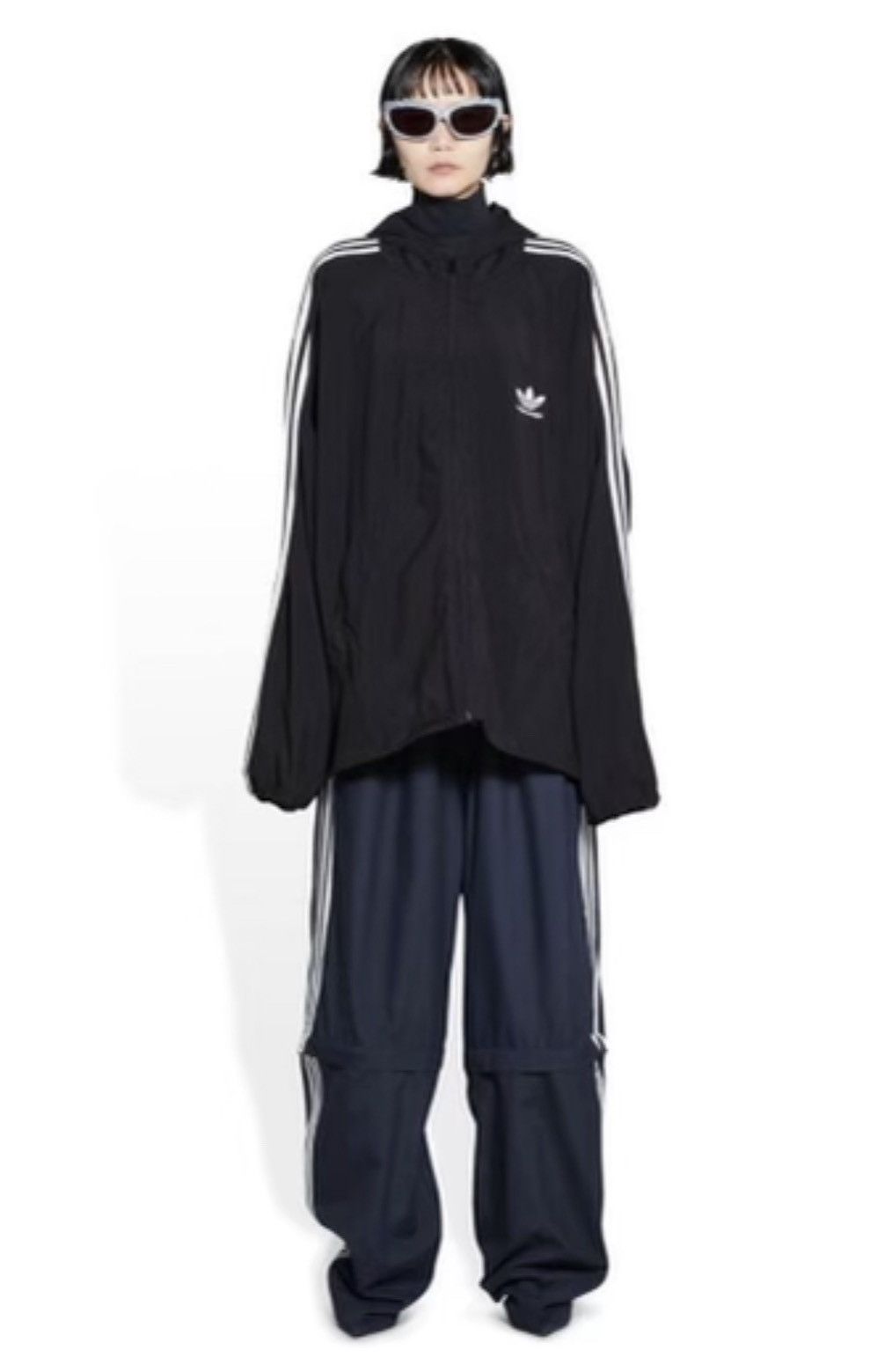 Balenciaga x Adidas Nylon Oversized Hooded Windbreaker Jacket Size US S / EU 44-46 / 1 - 1 Thumbnail