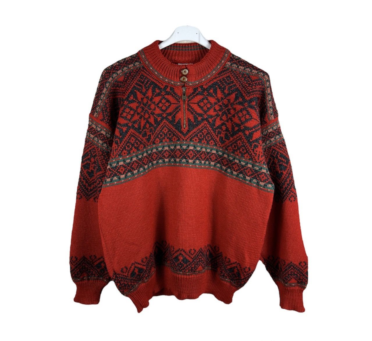 Dale Of Norway Vintage Dale of Norway heavy wool patterned sweater half zip Size US L / EU 52-54 / 3 - 1 Thumbnail