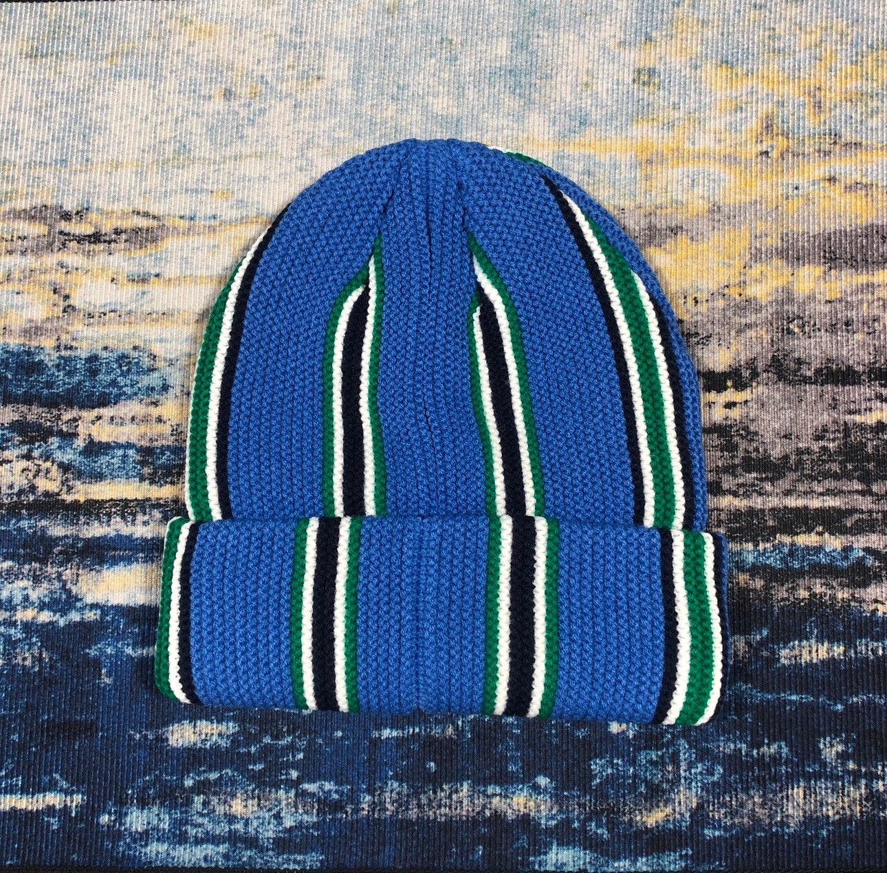Stussy × Vintage Stussy Vertical Stripe Cuff Beanie Size ONE SIZE - 2 Thumbnail