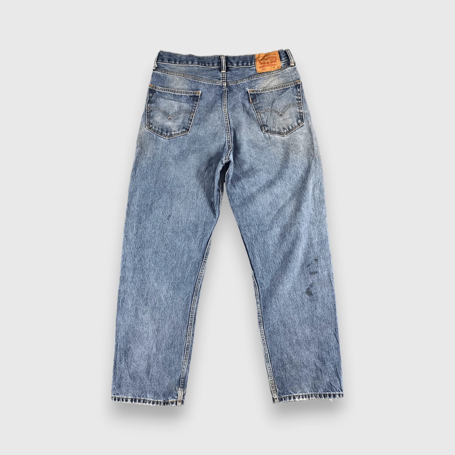 Levi's Vintage Levis 550 Jeans Dirty Faded Blue -J569 Size US 35 - 2 Thumbnail