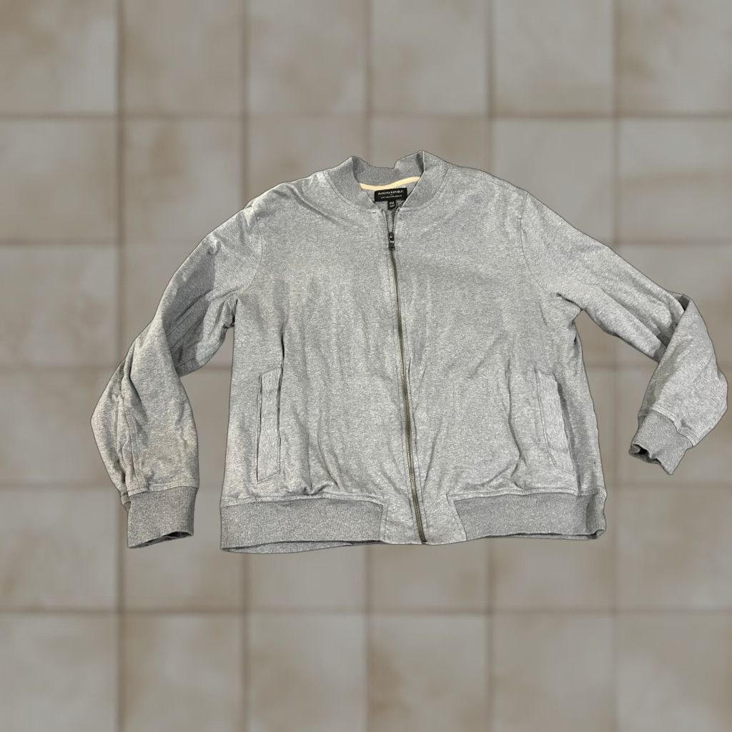 Banana Republic Banana Republic Jacket Full Zip Mens 2XL Gray Bomber Jacket Casual Full Zip Thermal Polyester Softshell Regular Fit Mens Retro 90s Walking Size US XXL / EU 58 / 5 - 1 Thumbnail