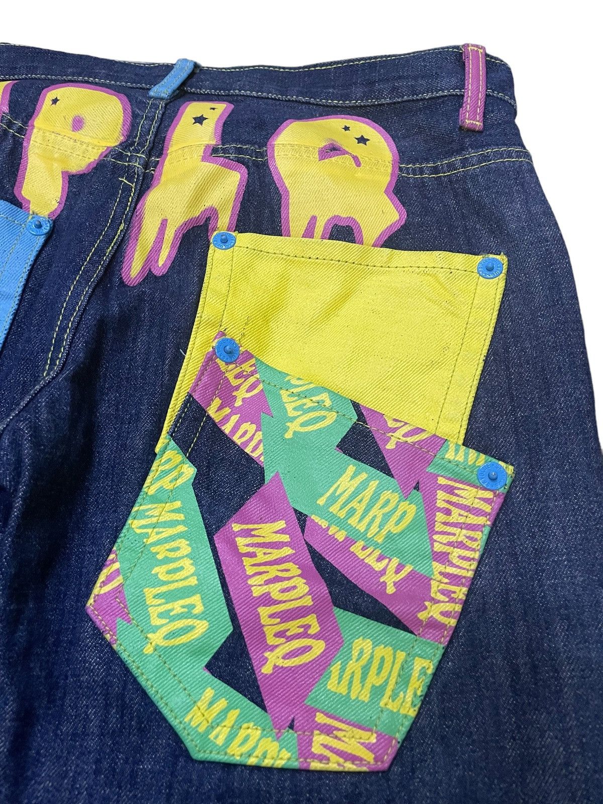 Angel Blue × Hysteric Glamour × Japanese Brand Morpleq Japan Multi Pocket Daicock Style Raw Jeans Size US 32 / EU 48 - 10 Thumbnail
