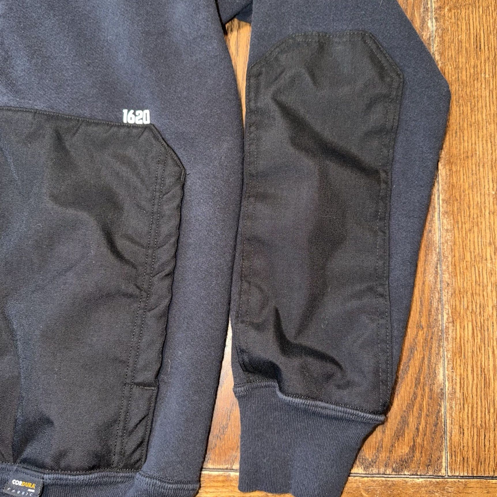 Vintage 1620 Hoodie Mens Large Black Full Zip Cordura Panels Made in USA Workwear Size US L / EU 52-54 / 3 - 4 Thumbnail