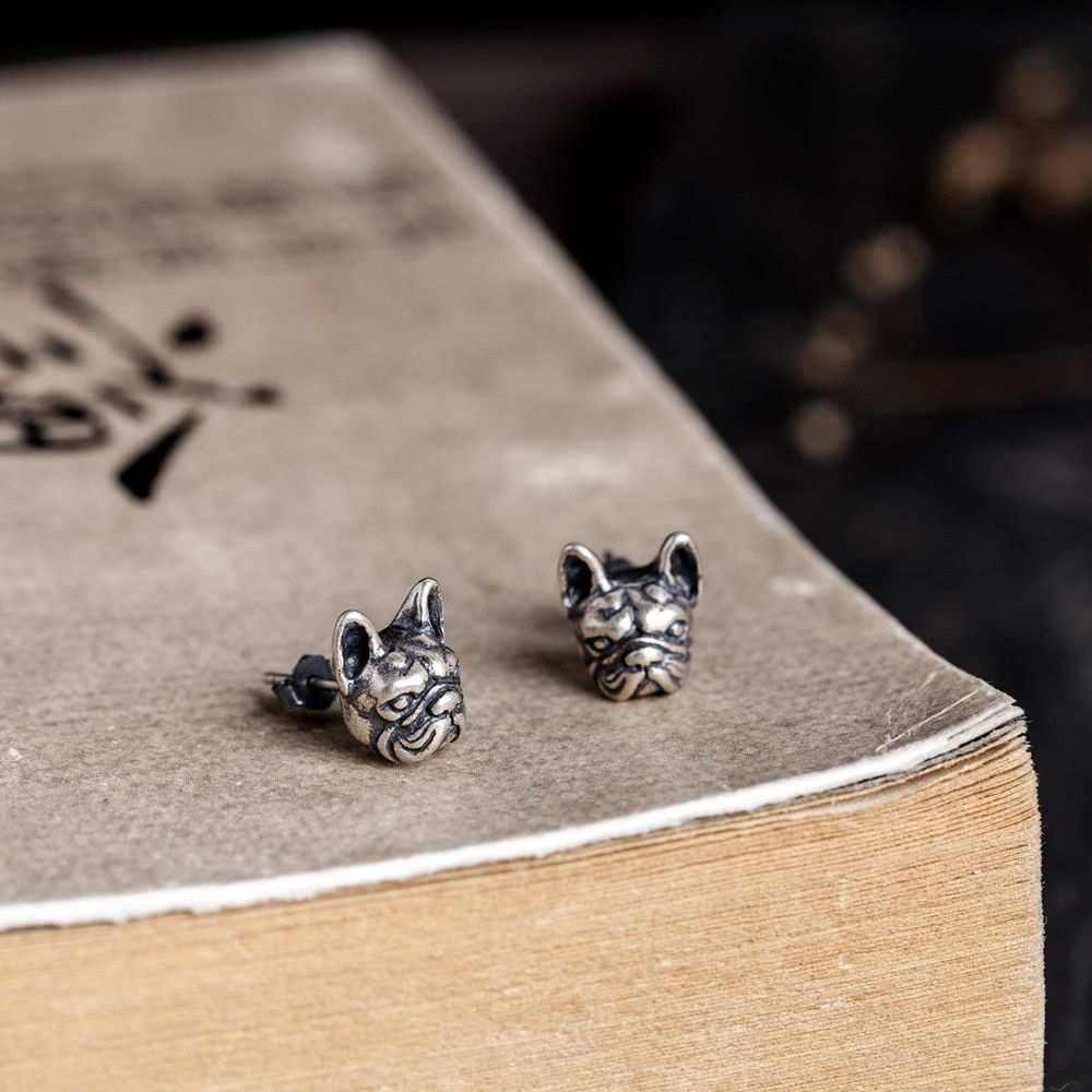 Jewelry Dog 925 Silver Crazy Earrings One Pairs Chrome Jewelry Size ONE SIZE - 2 Thumbnail