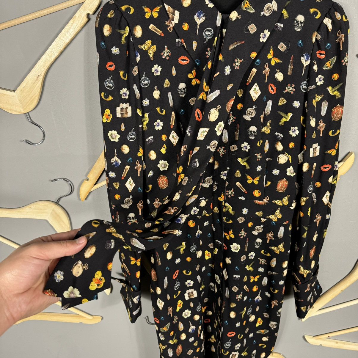 Alexander McQueen Alexander McQueen Obsession Long-sleeve Silk Dress Size XS / US 0-2 / IT 36-38 - 5 Thumbnail