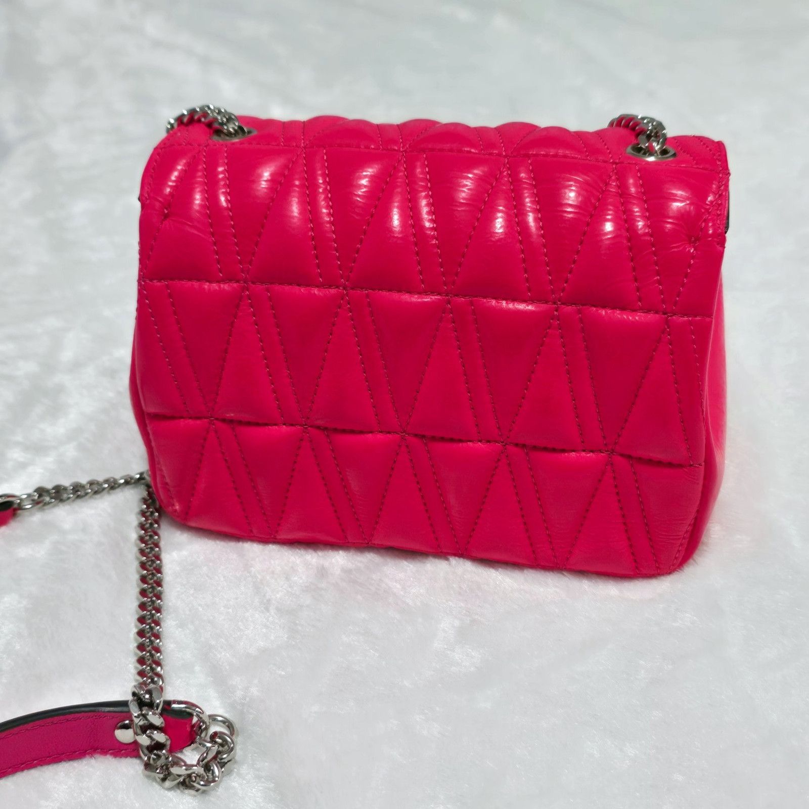 Versace Versace Virtus Quilted Matelassé Leather Crossbody Bag Pink Size ONE SIZE - 5 Thumbnail